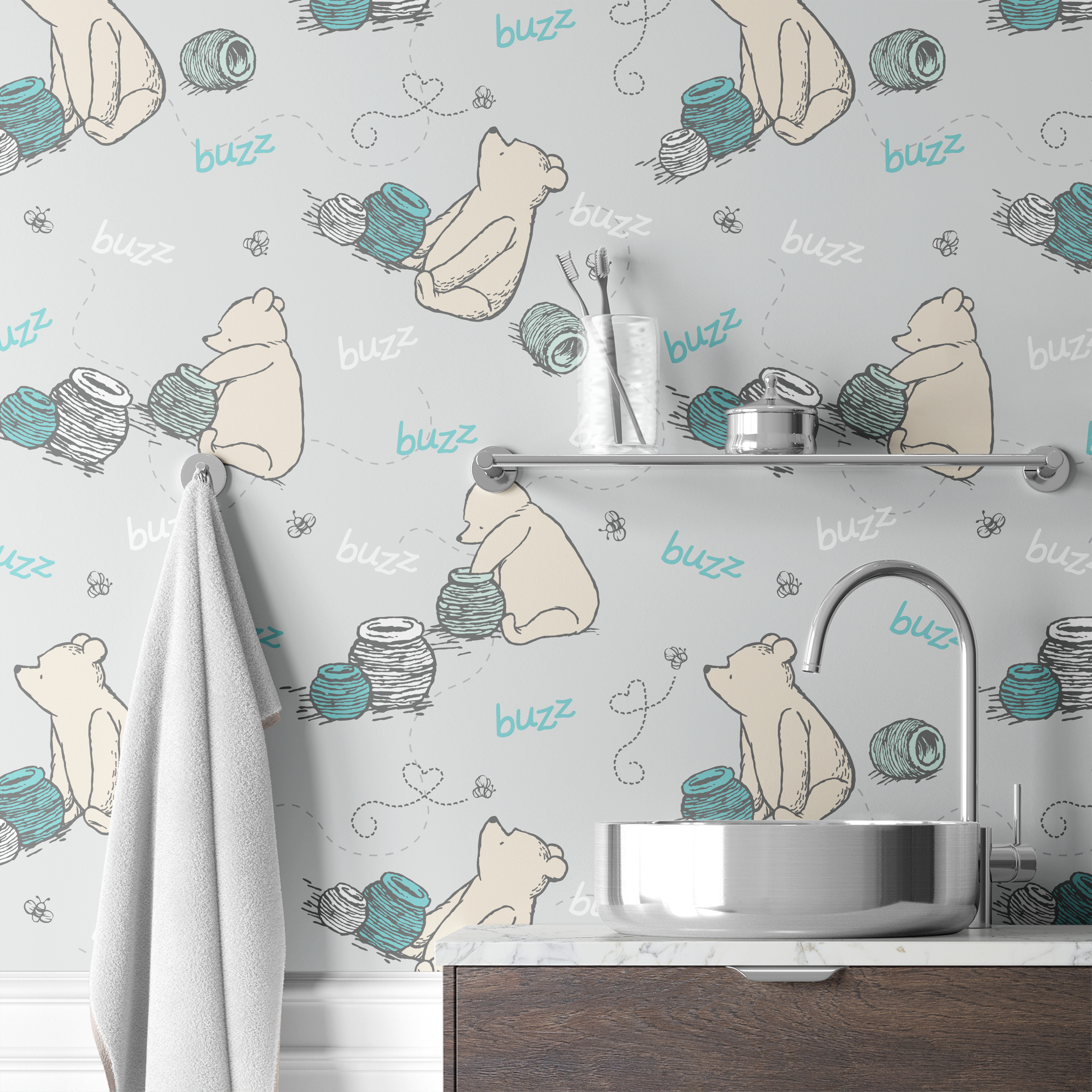 wallpaper bath mockup