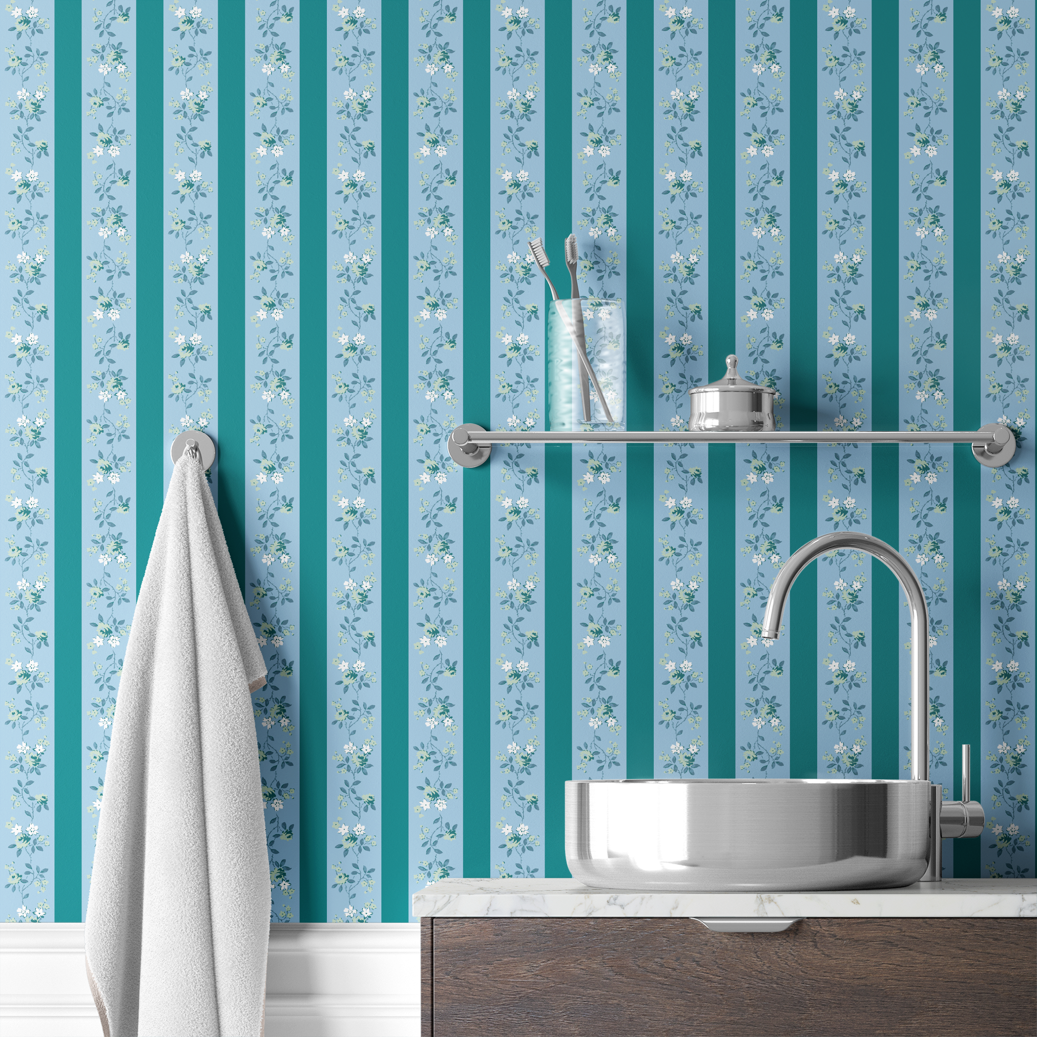 wallpaper bath mockup