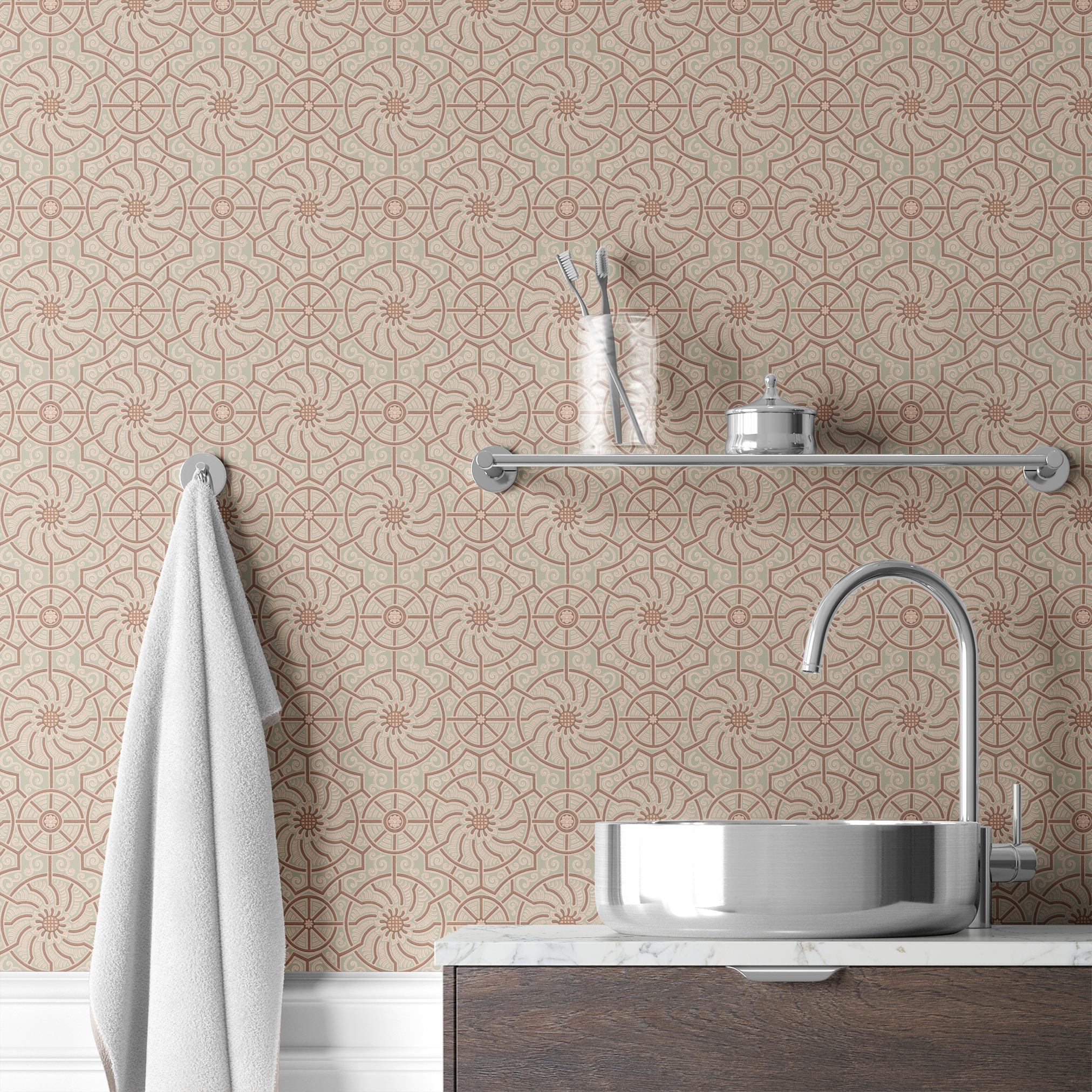 wallpaper bath mockup