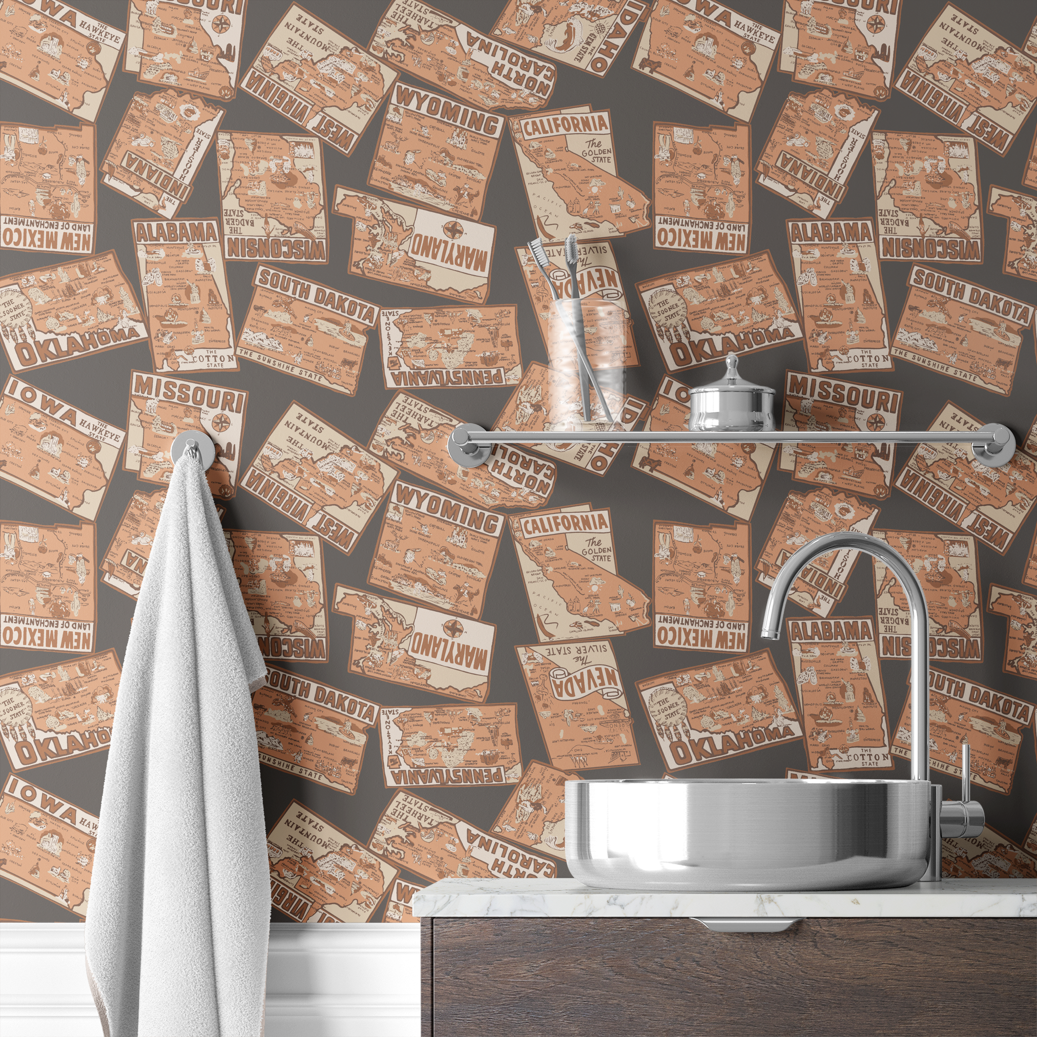 wallpaper bath mockup