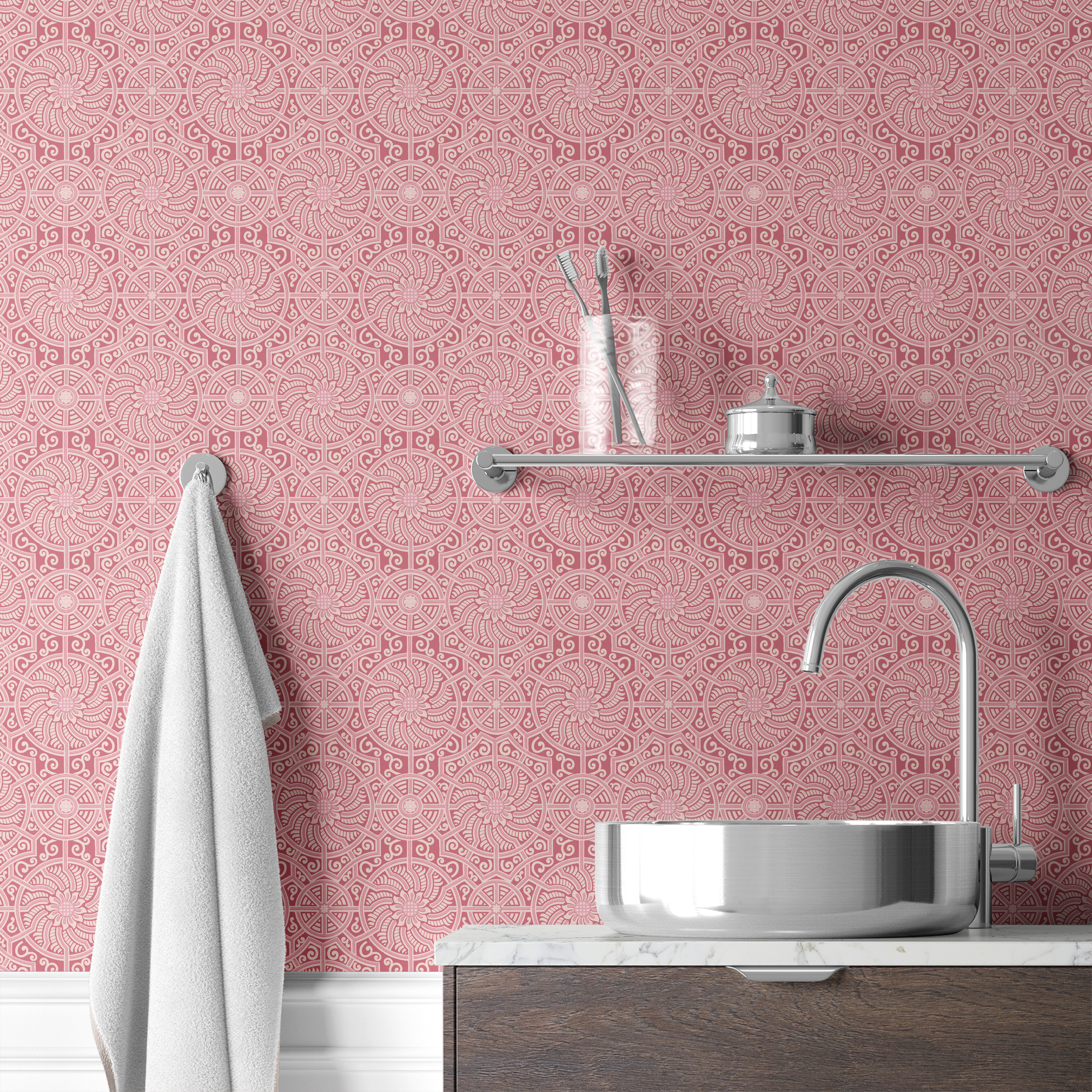 wallpaper bath mockup