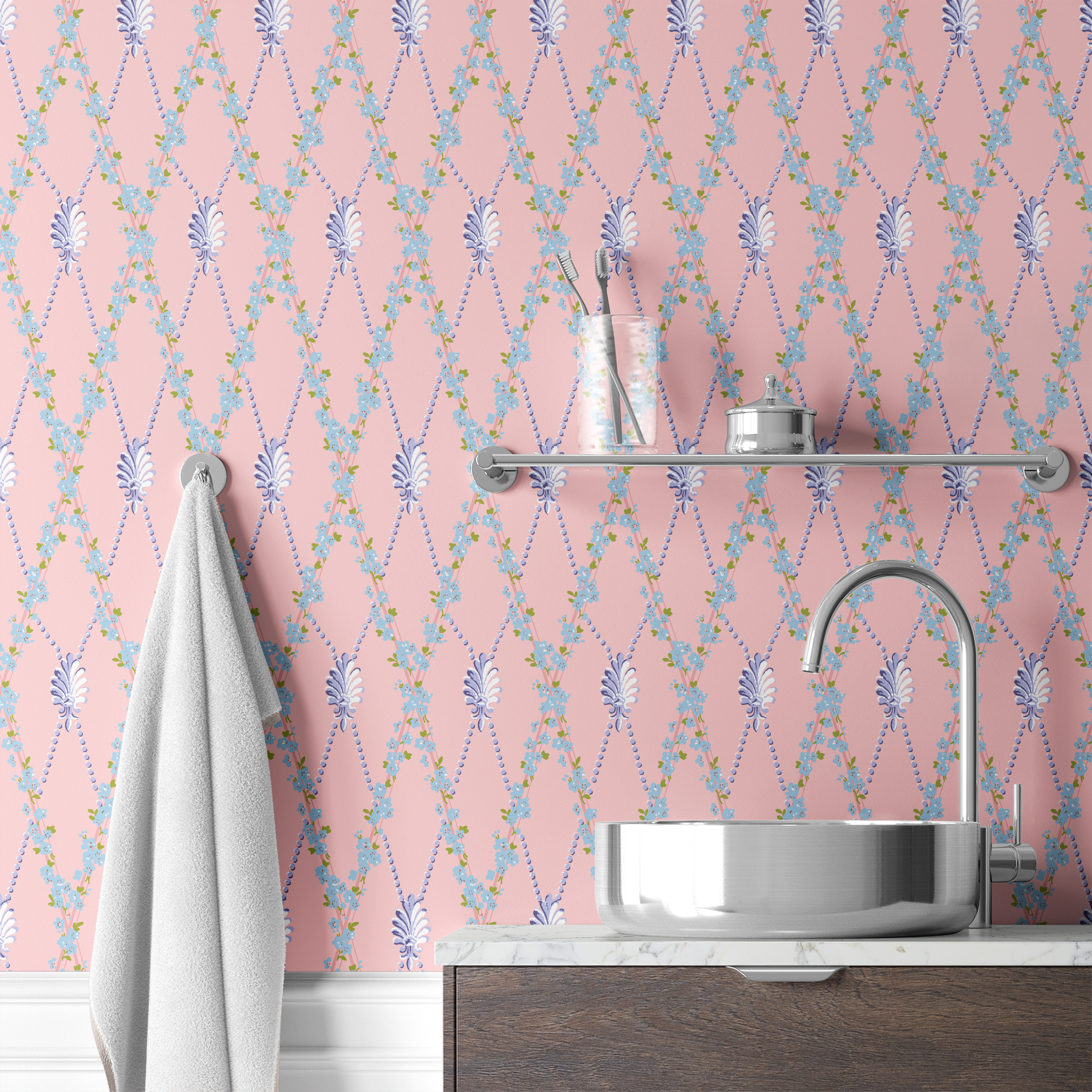 wallpaper bath mockup