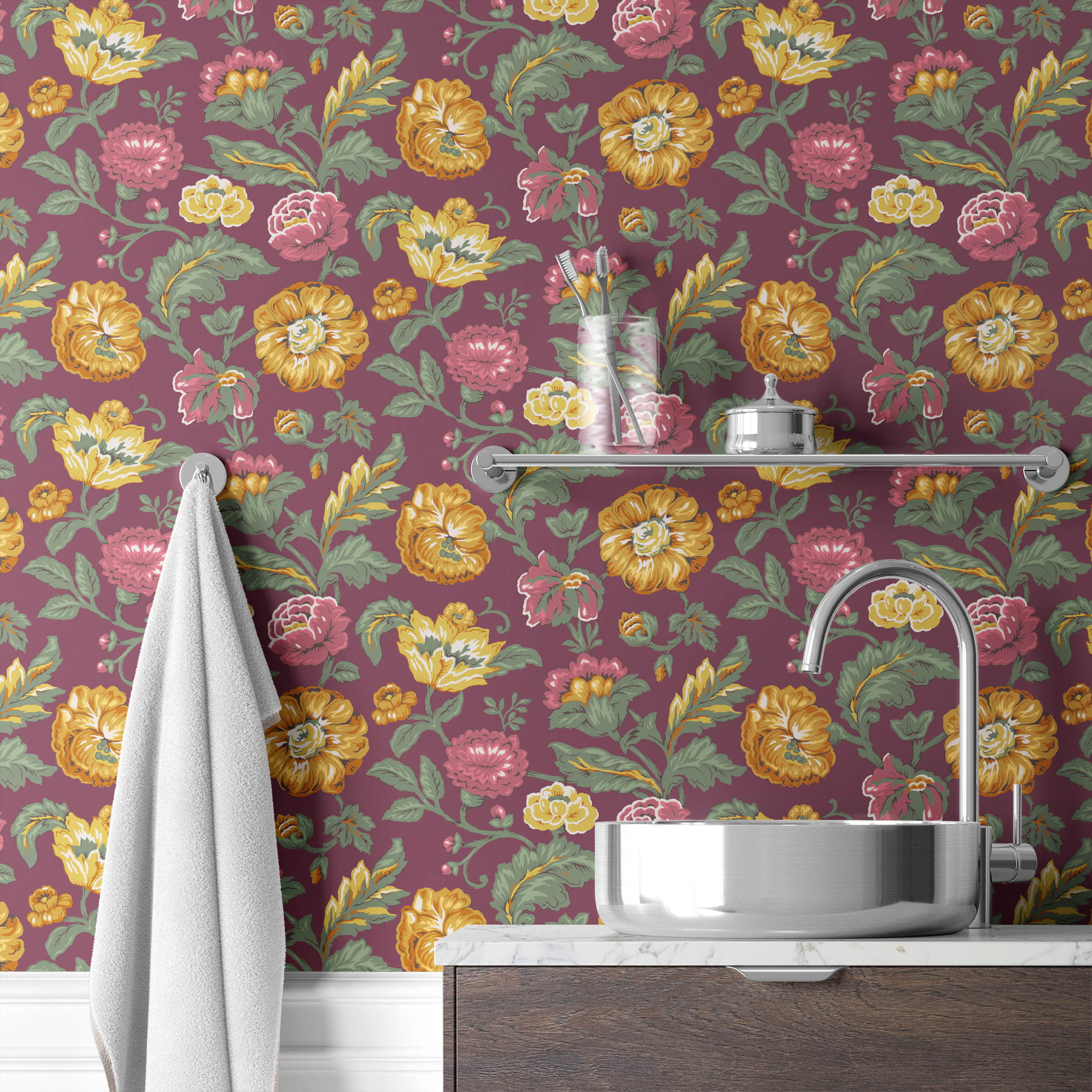 wallpaper bath mockup