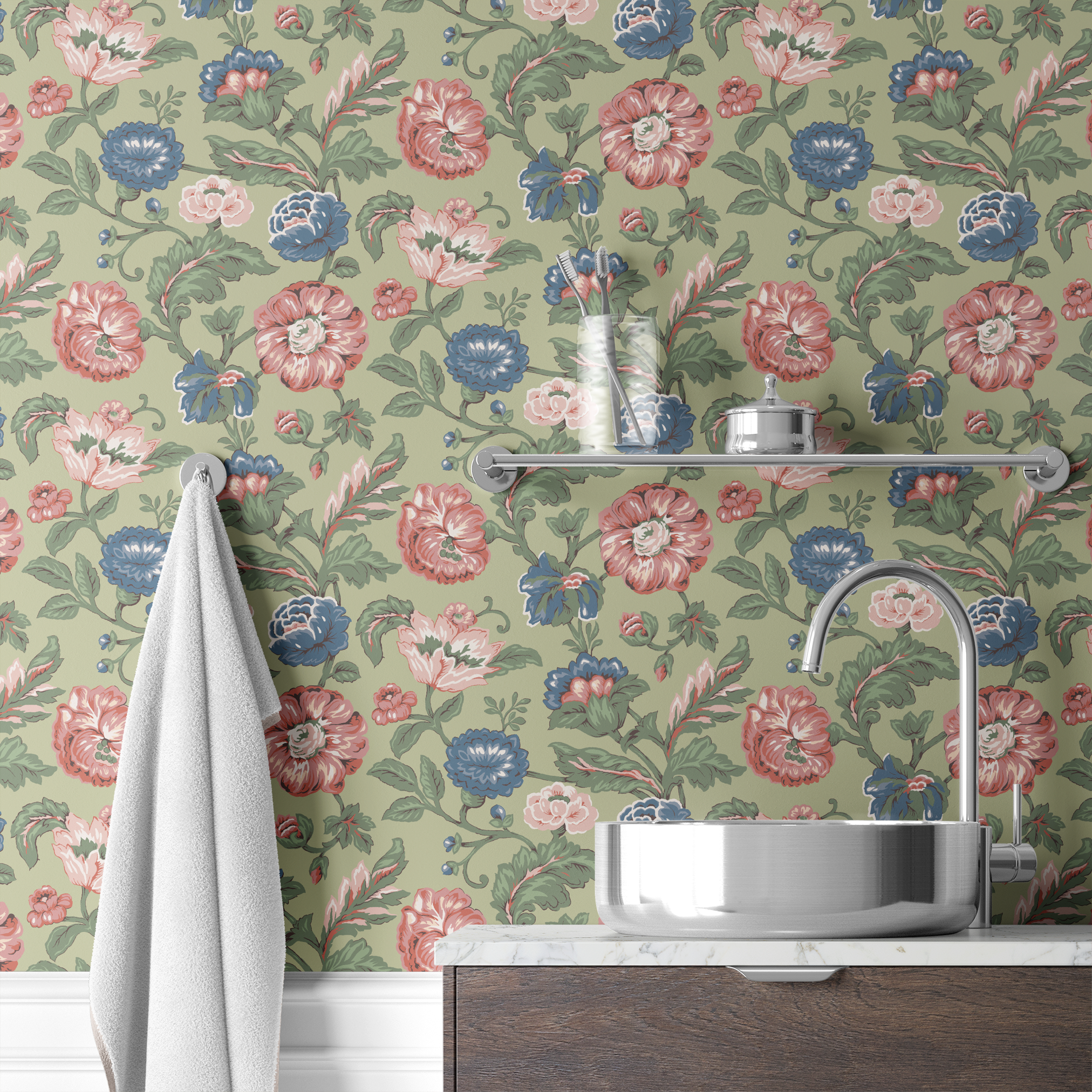 wallpaper bath mockup