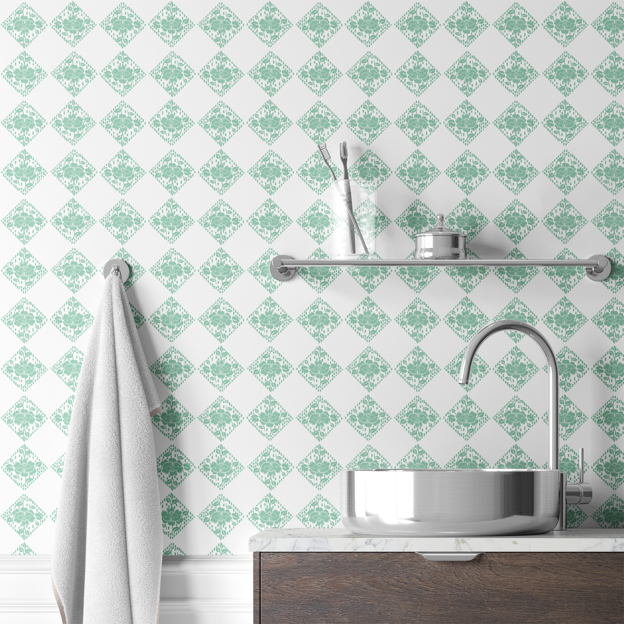 wallpaper bath mockup