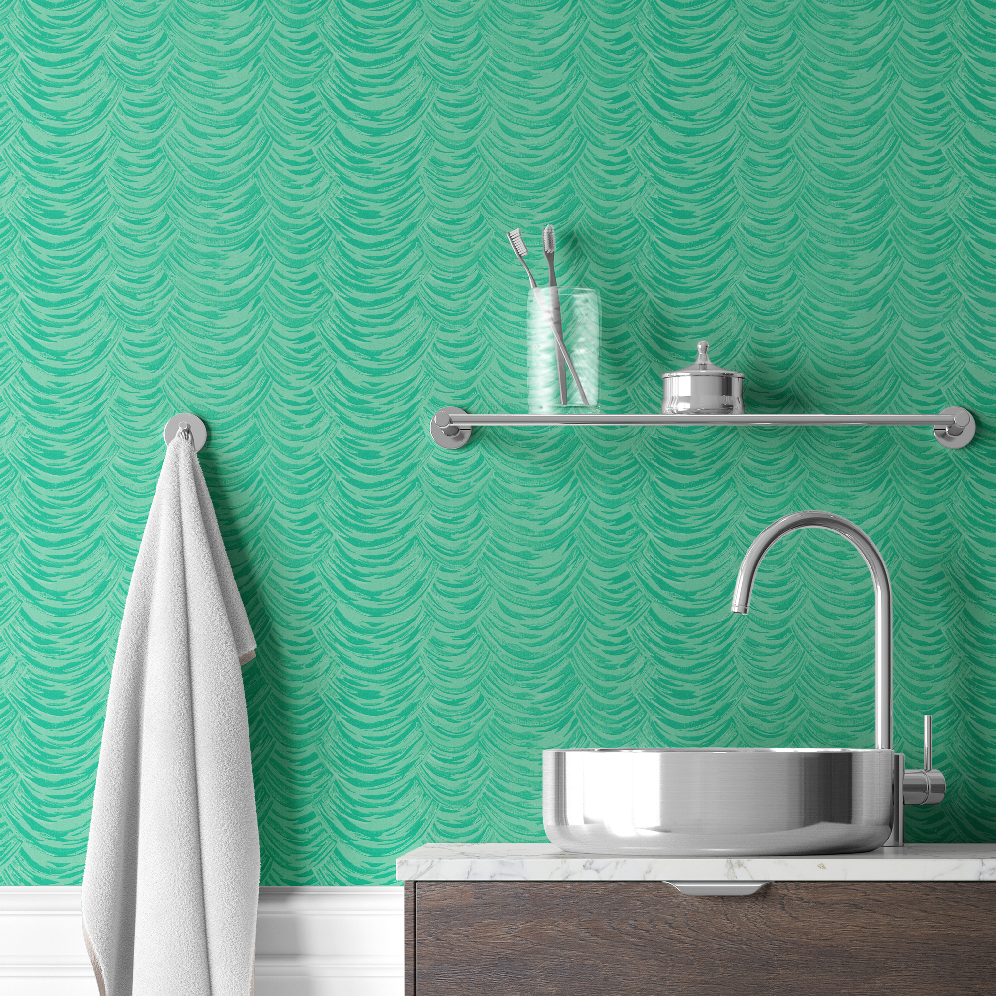wallpaper bath mockup