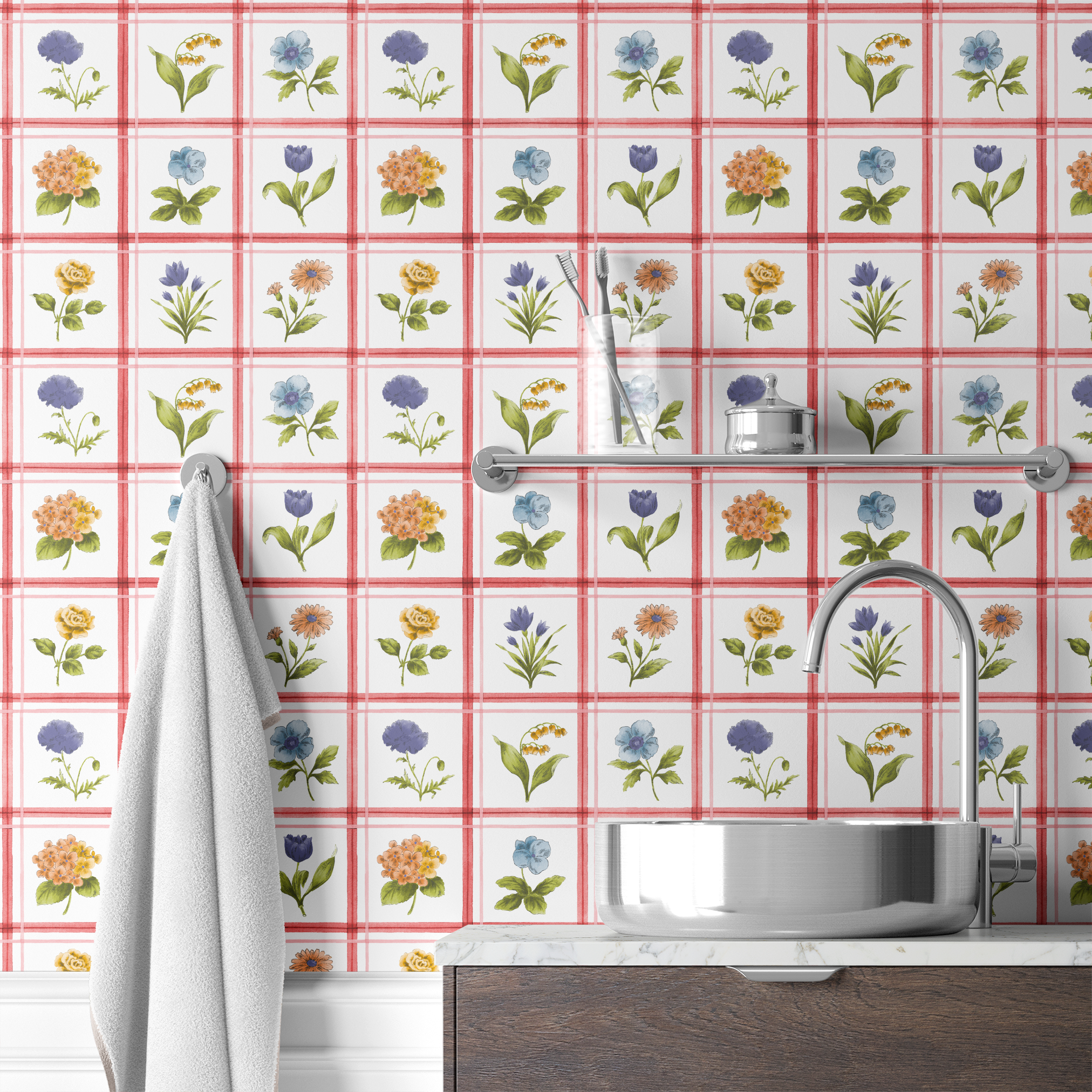 wallpaper bath mockup