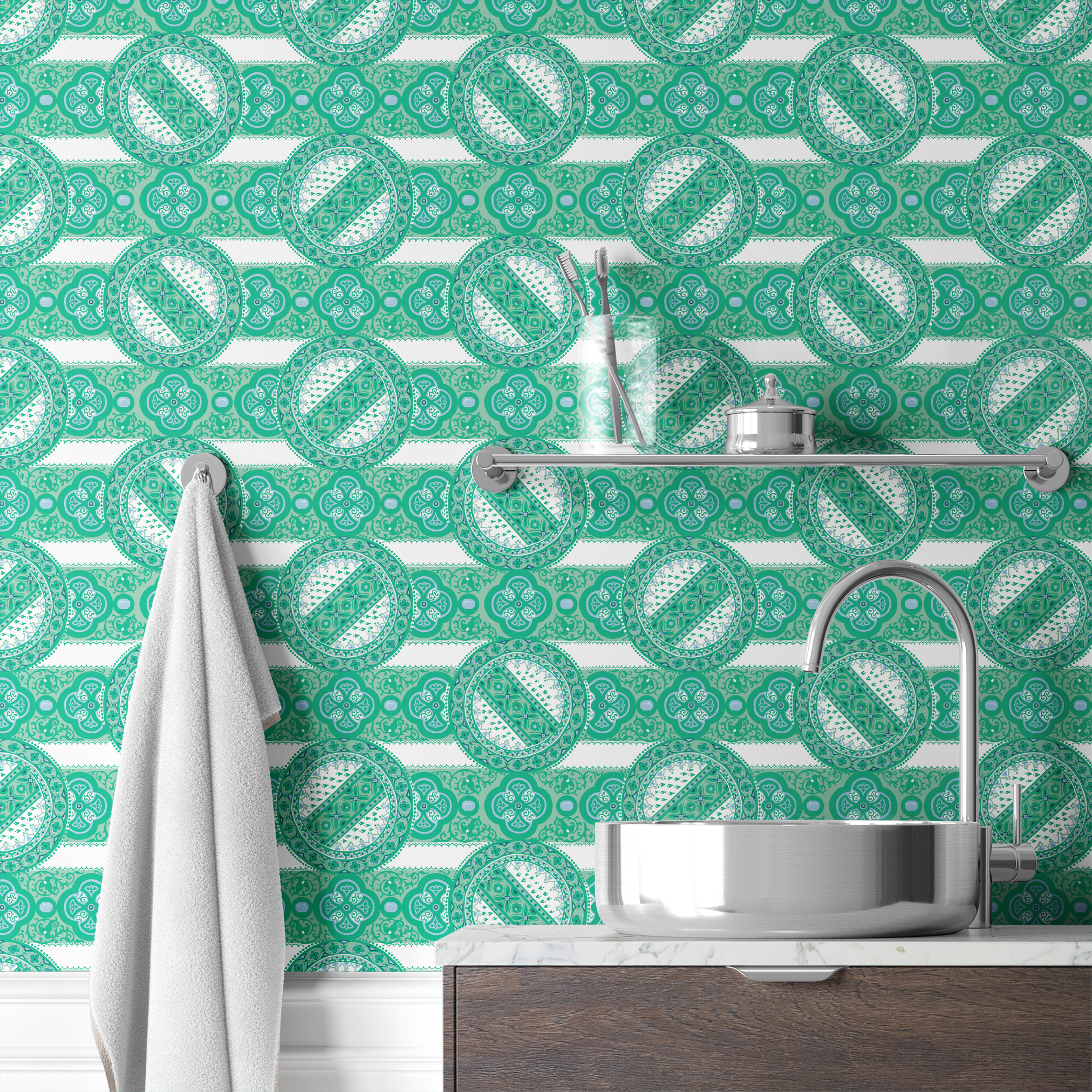 wallpaper bath mockup