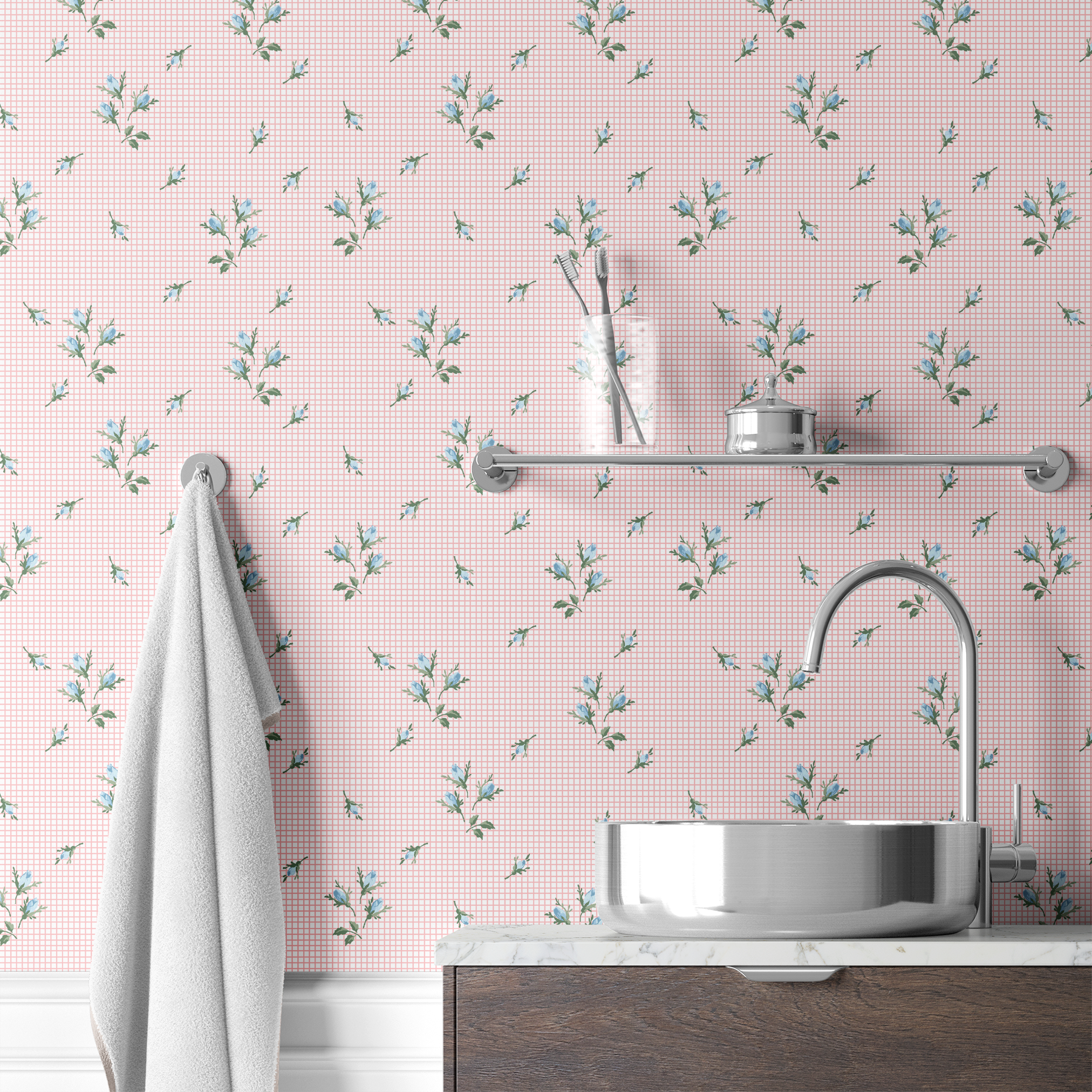 wallpaper bath mockup