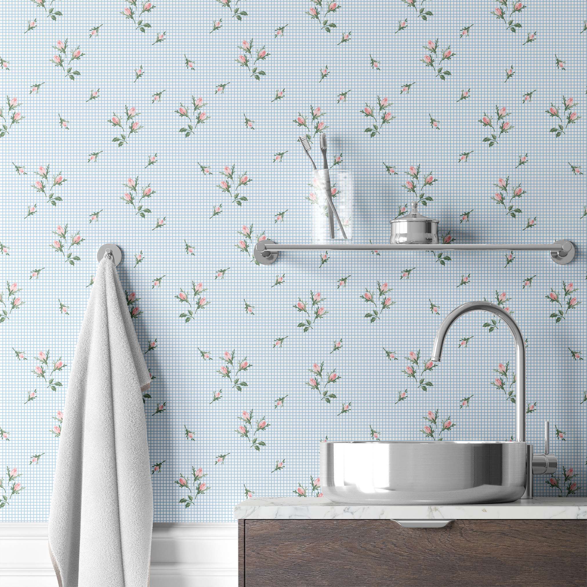 wallpaper bath mockup