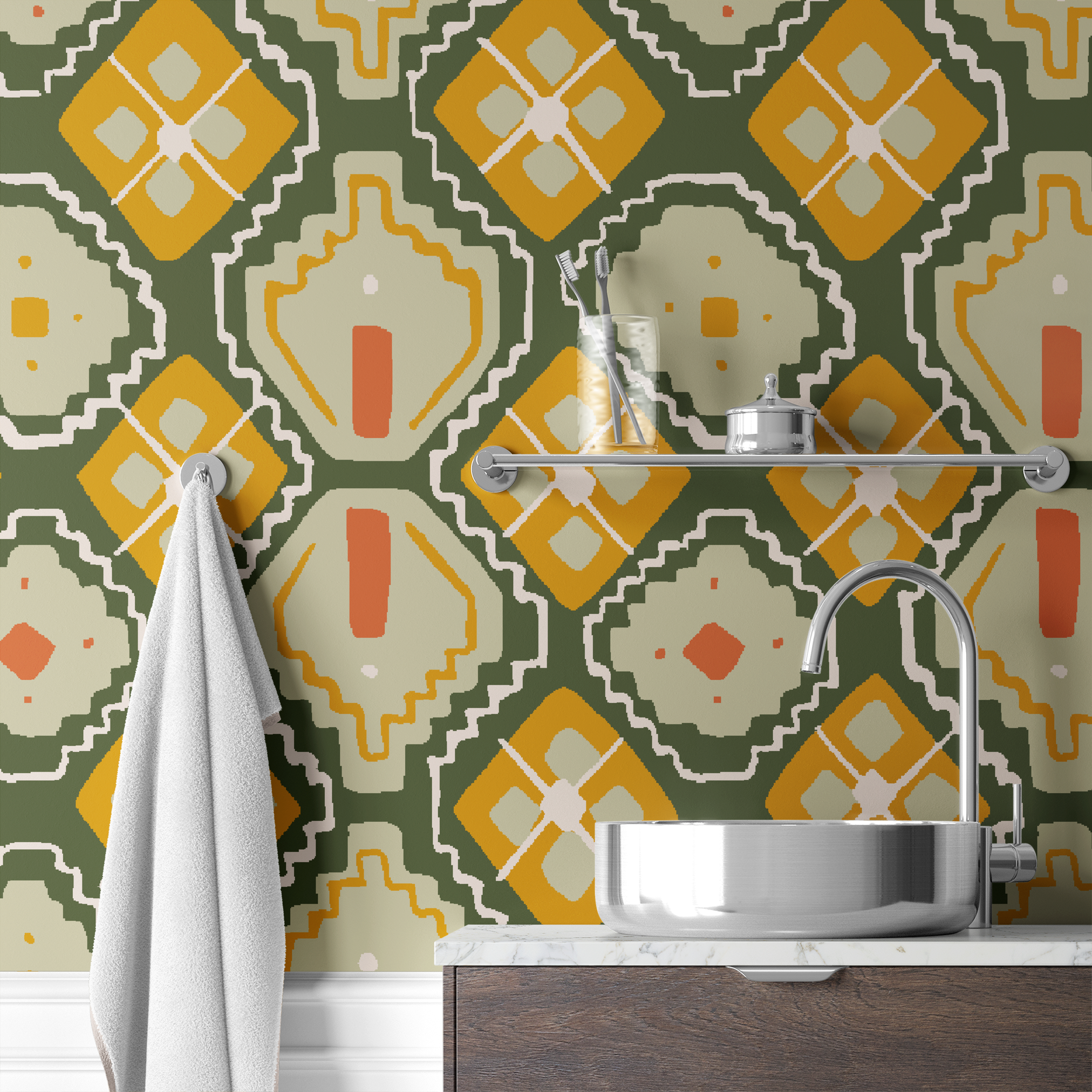 wallpaper bath mockup