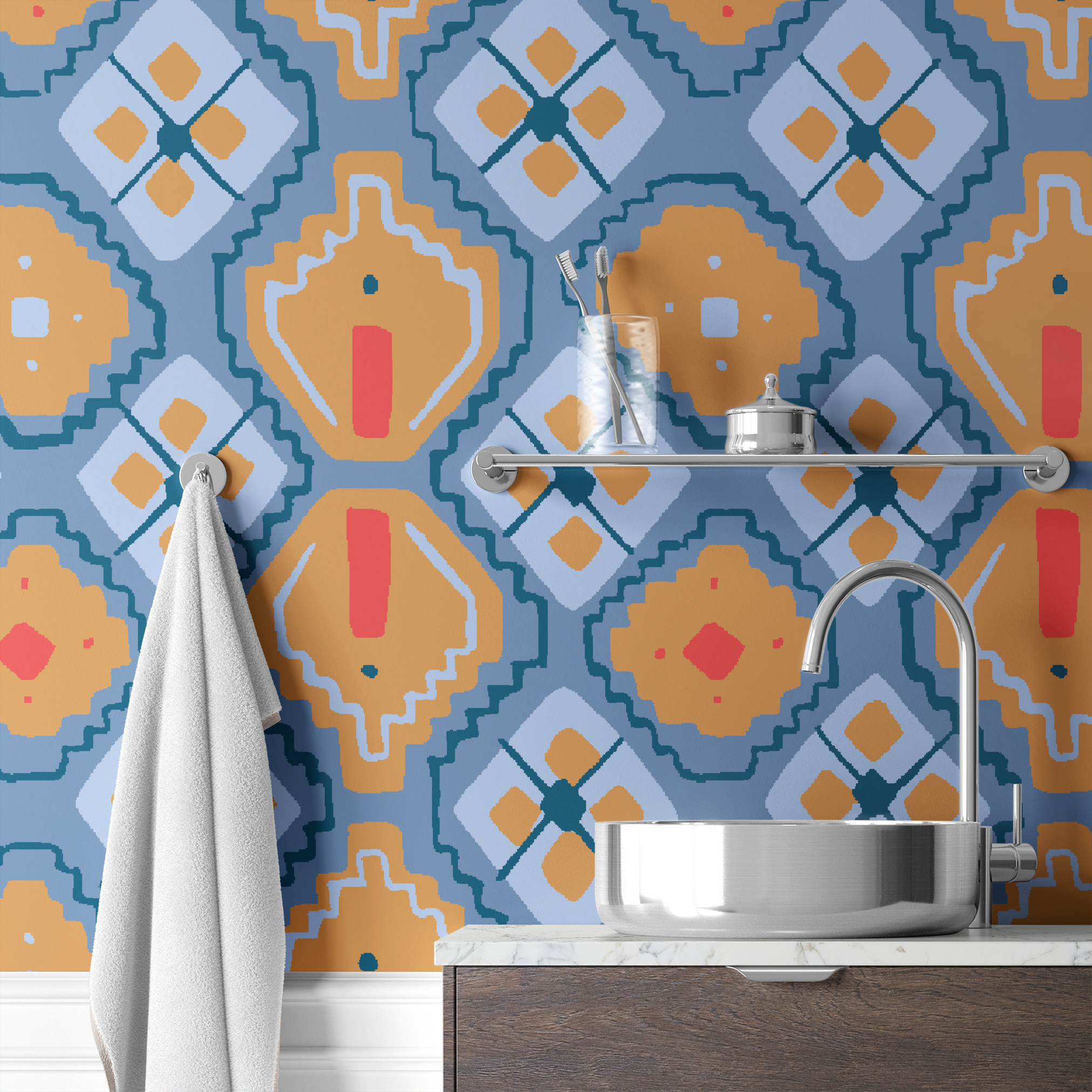 wallpaper bath mockup