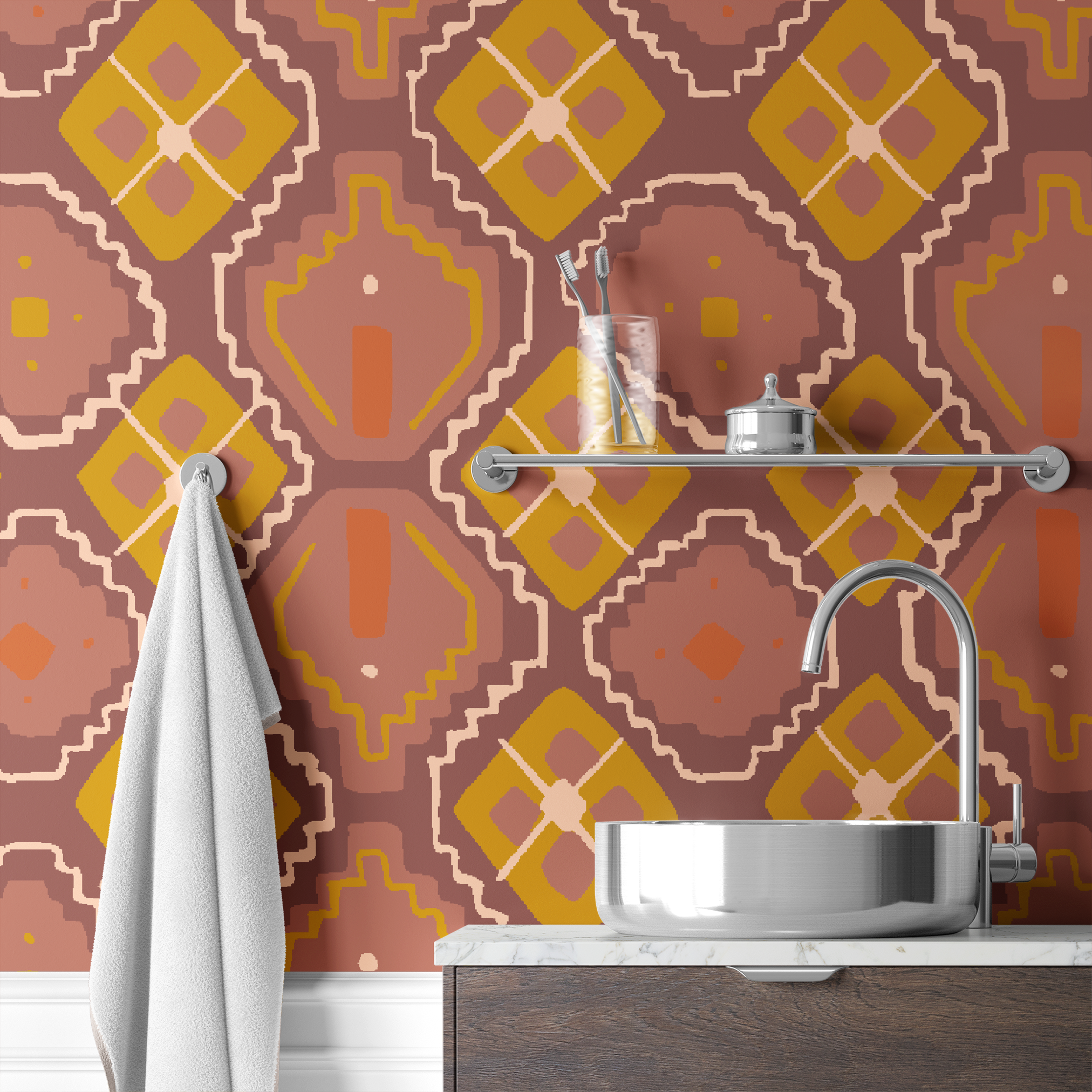 wallpaper bath mockup