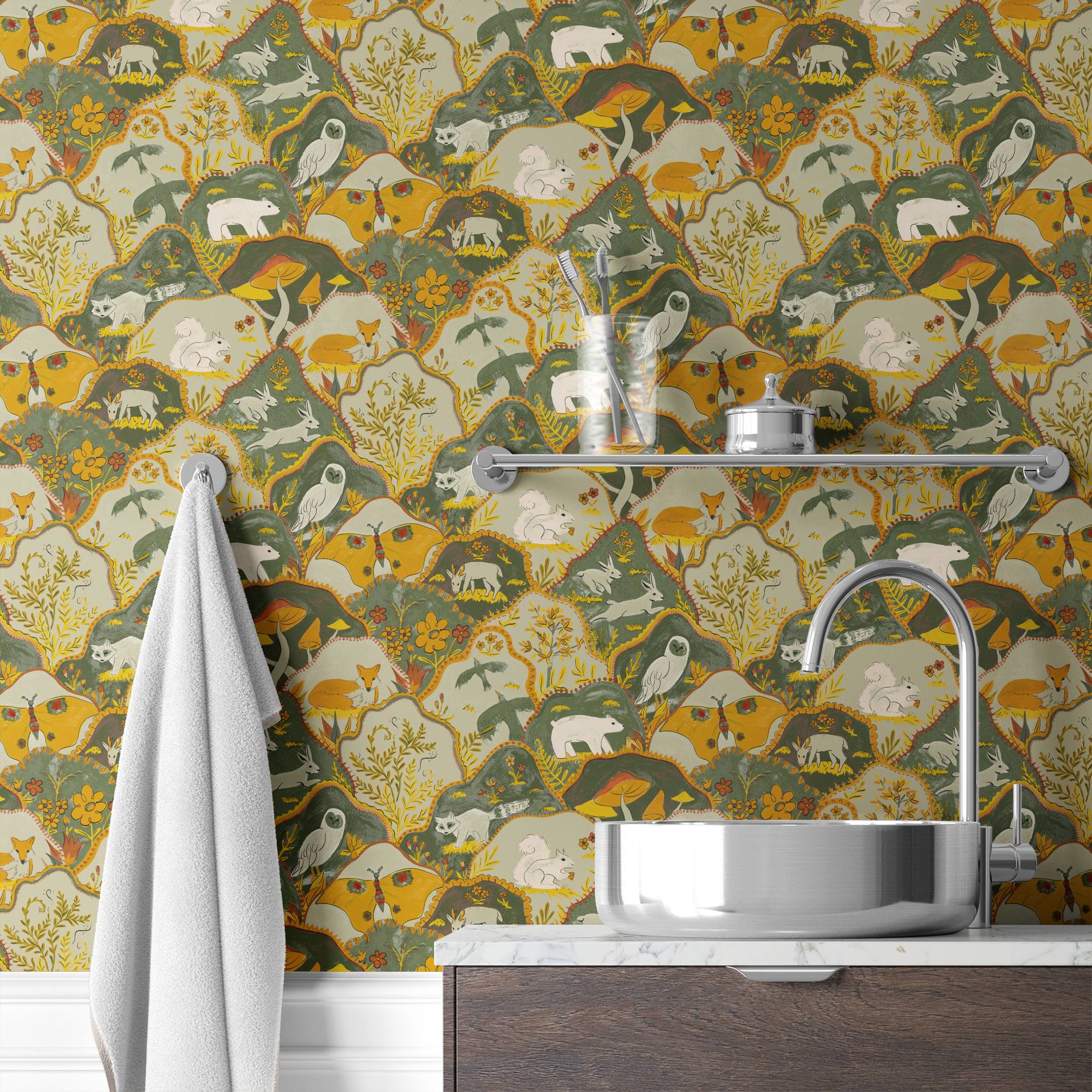 wallpaper bath mockup