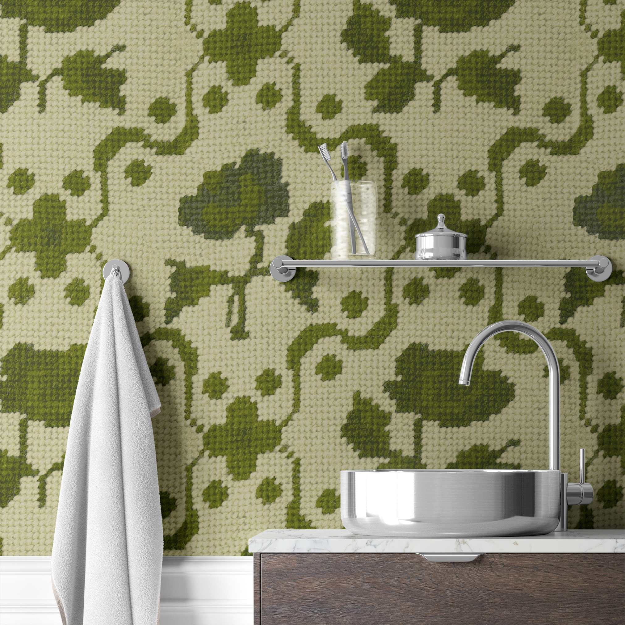 wallpaper bath mockup