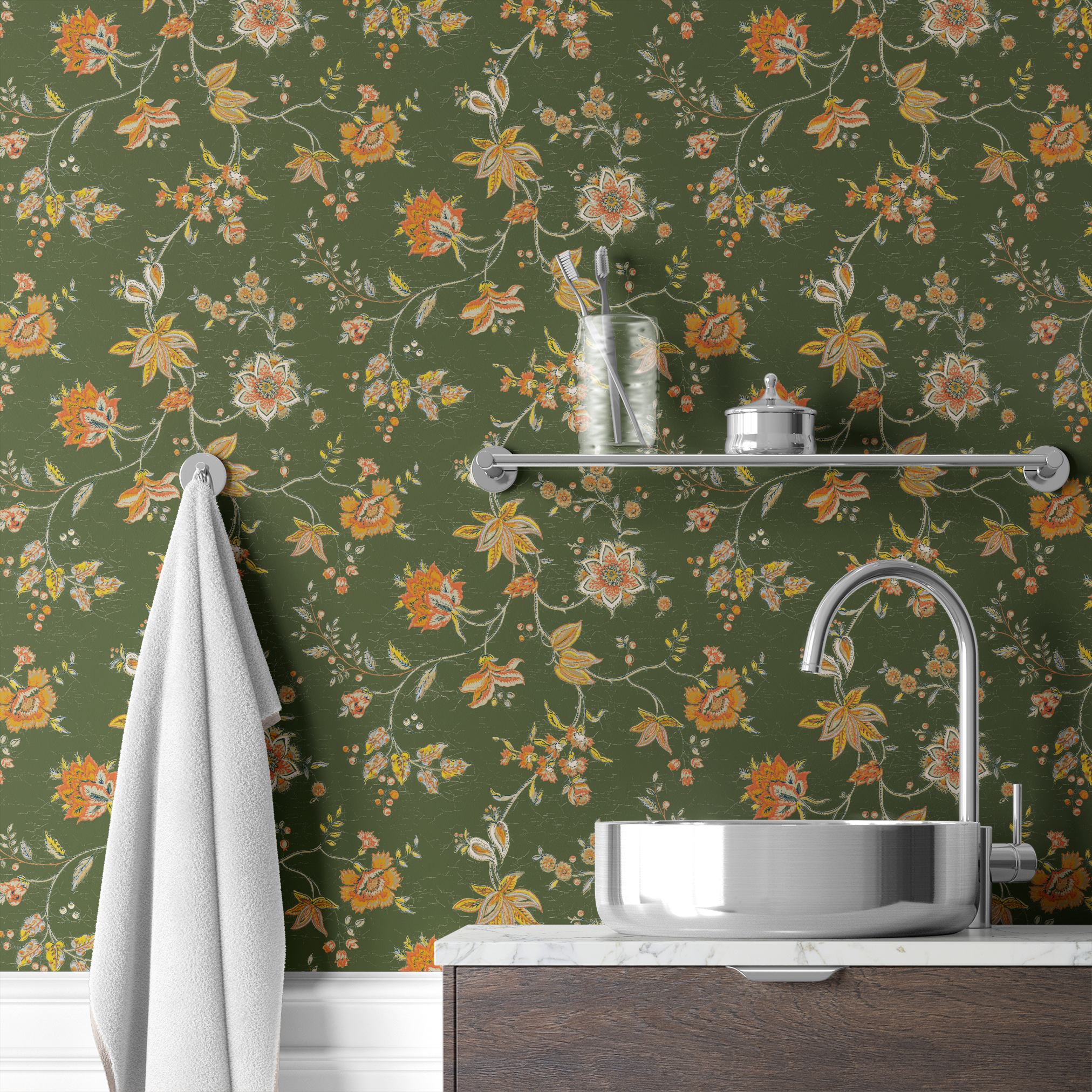 wallpaper bath mockup