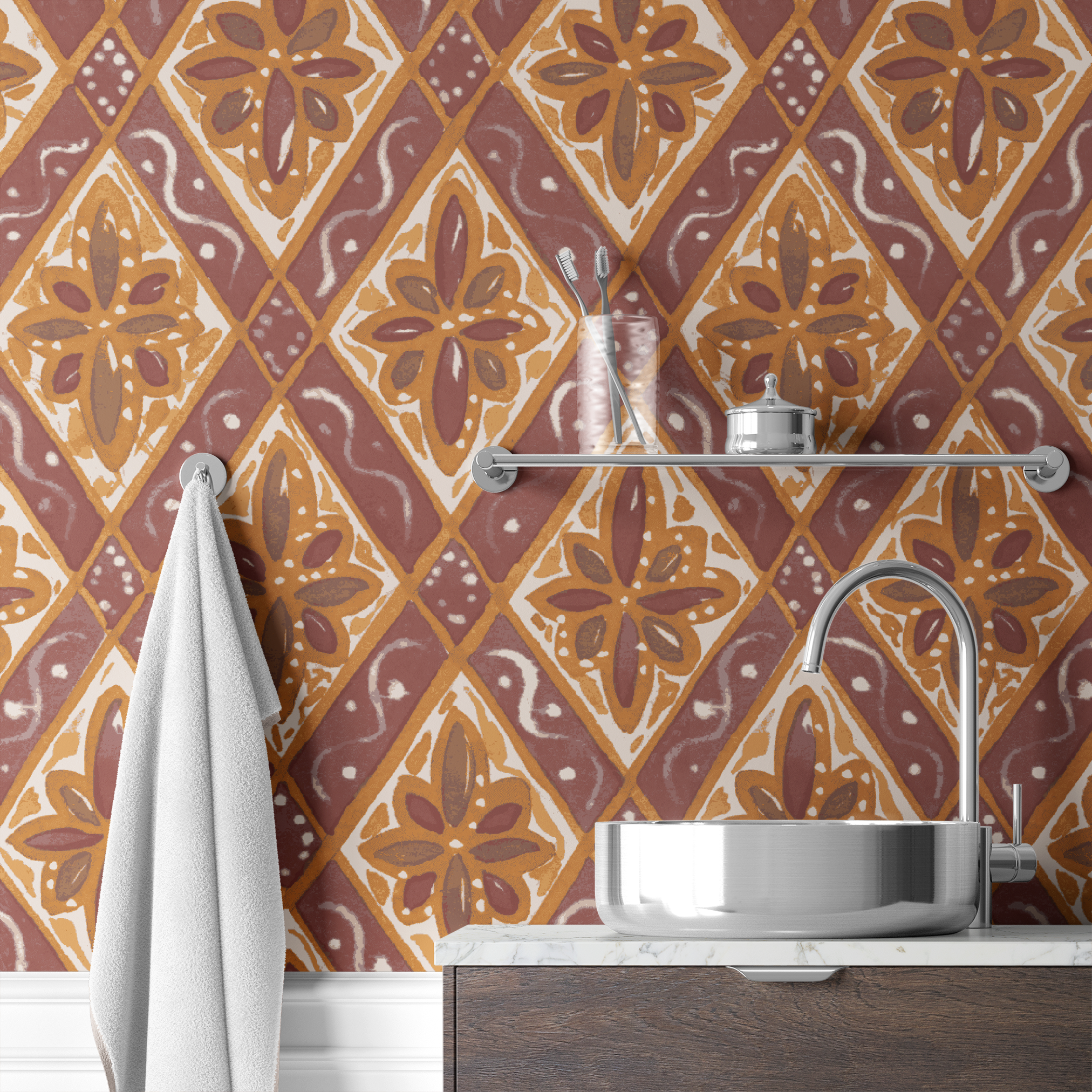 wallpaper bath mockup