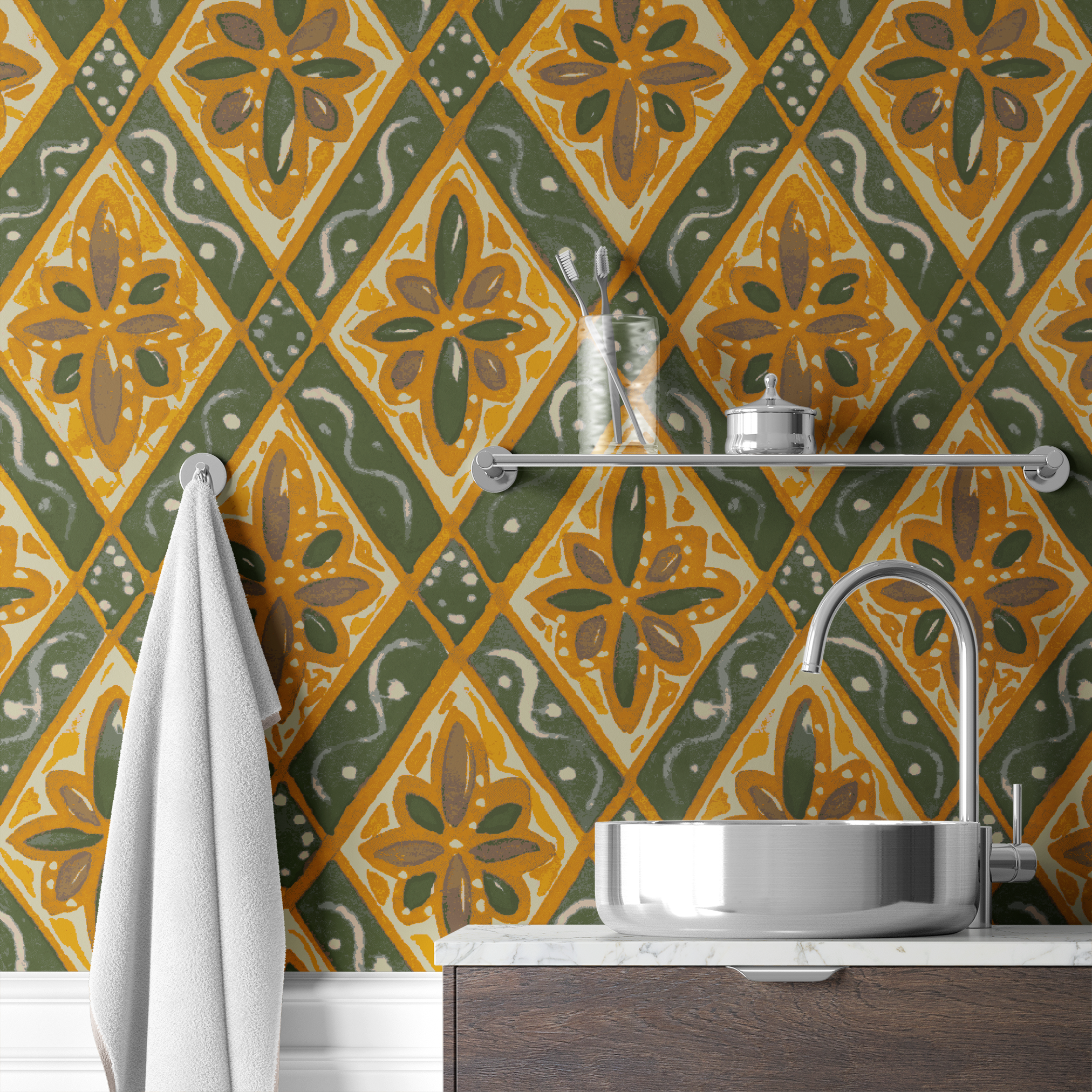 wallpaper bath mockup