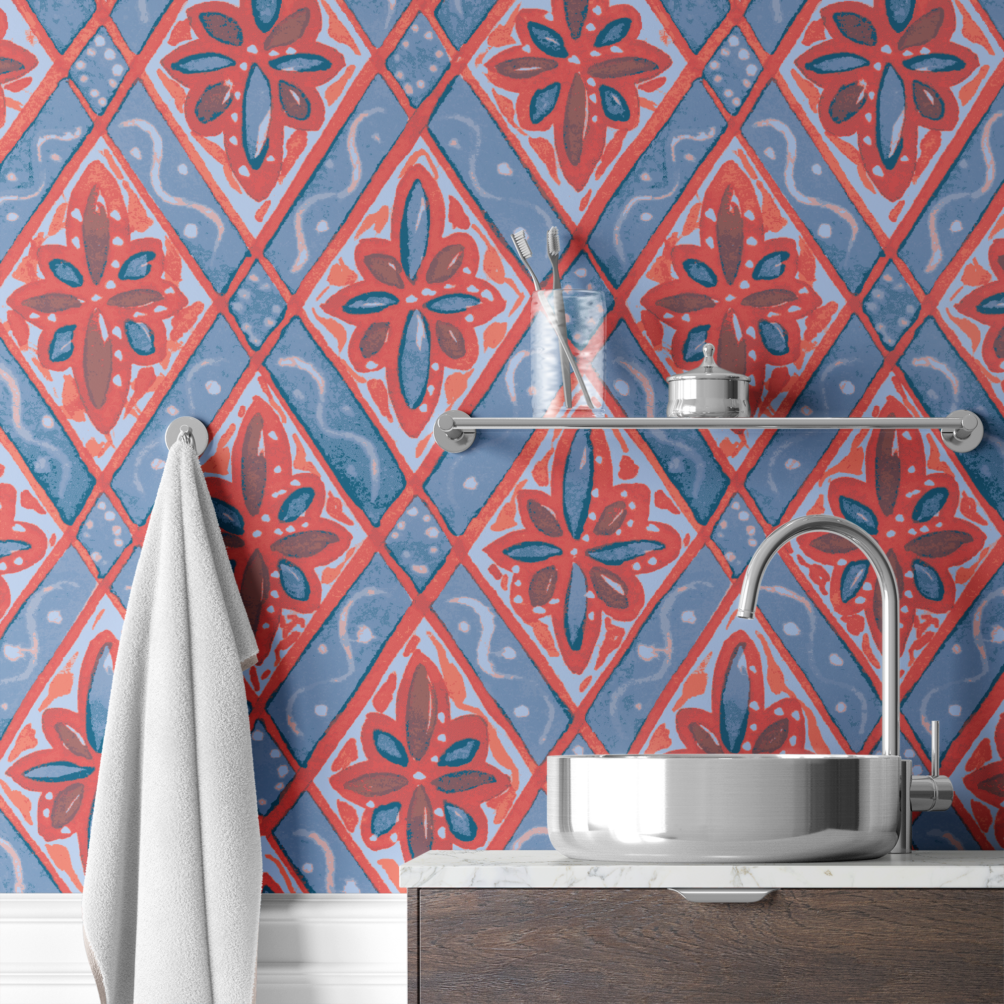 wallpaper bath mockup
