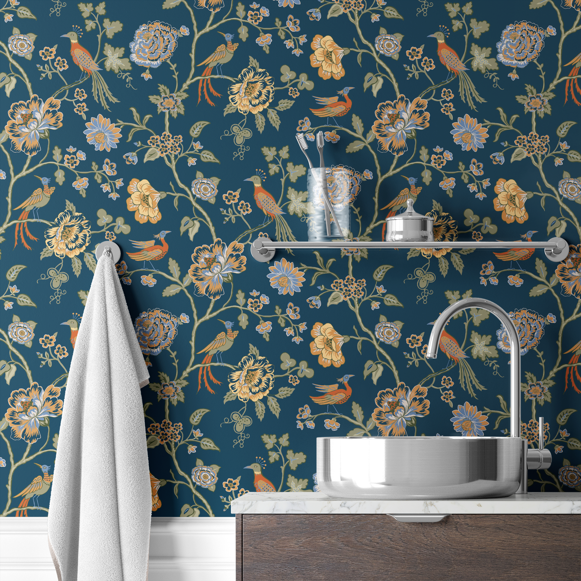 wallpaper bath mockup