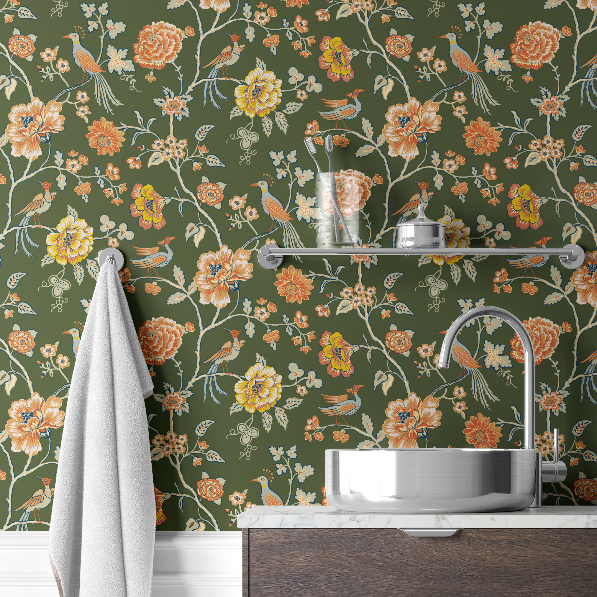 wallpaper bath mockup