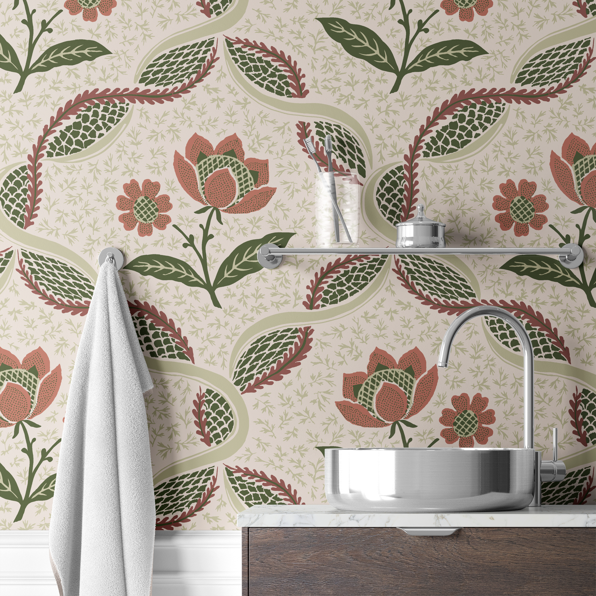 wallpaper bath mockup