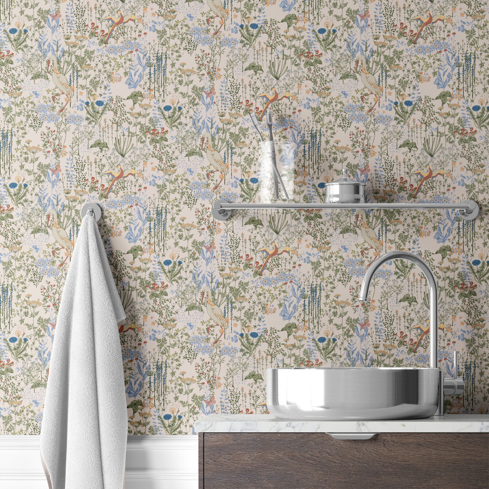 wallpaper bath mockup