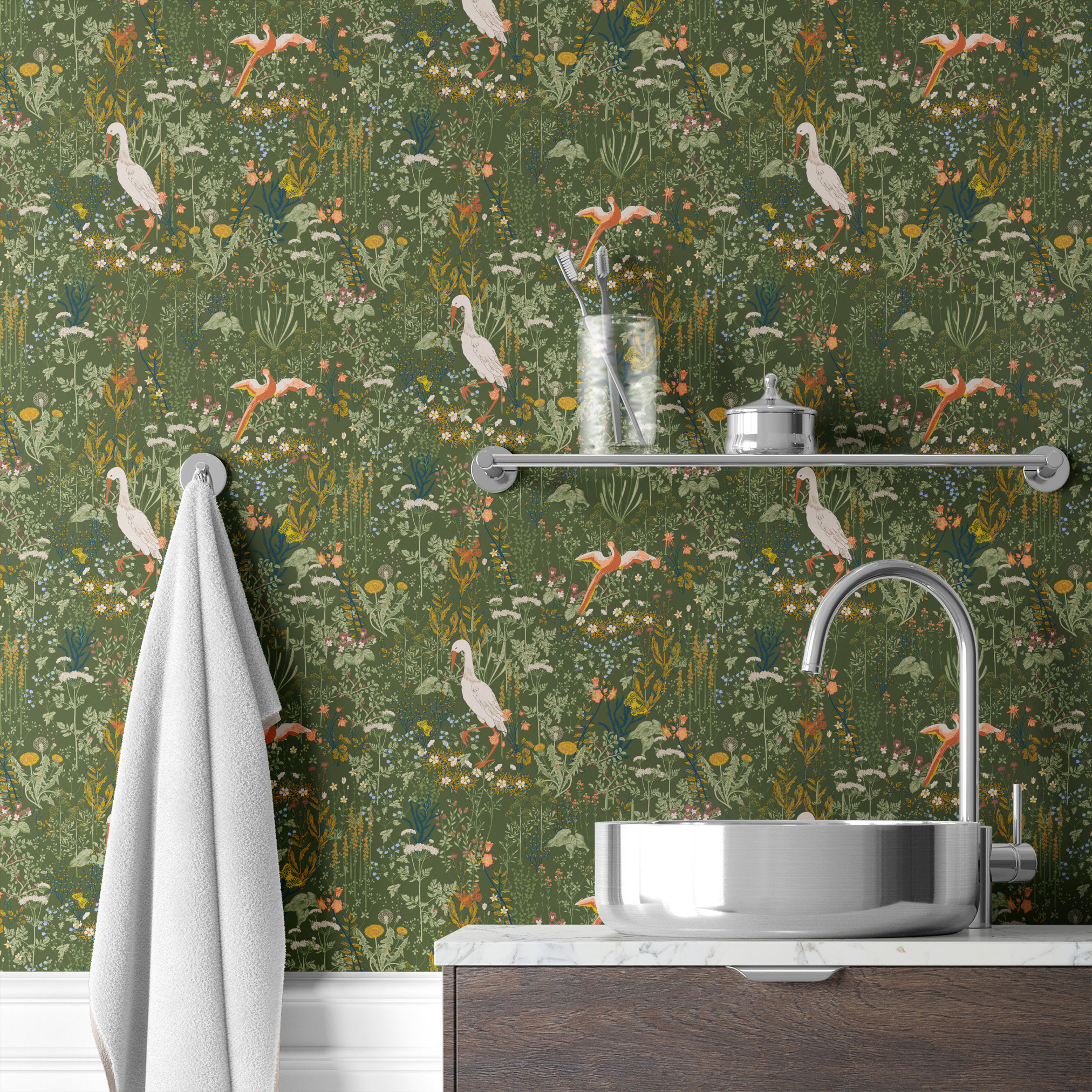 wallpaper bath mockup