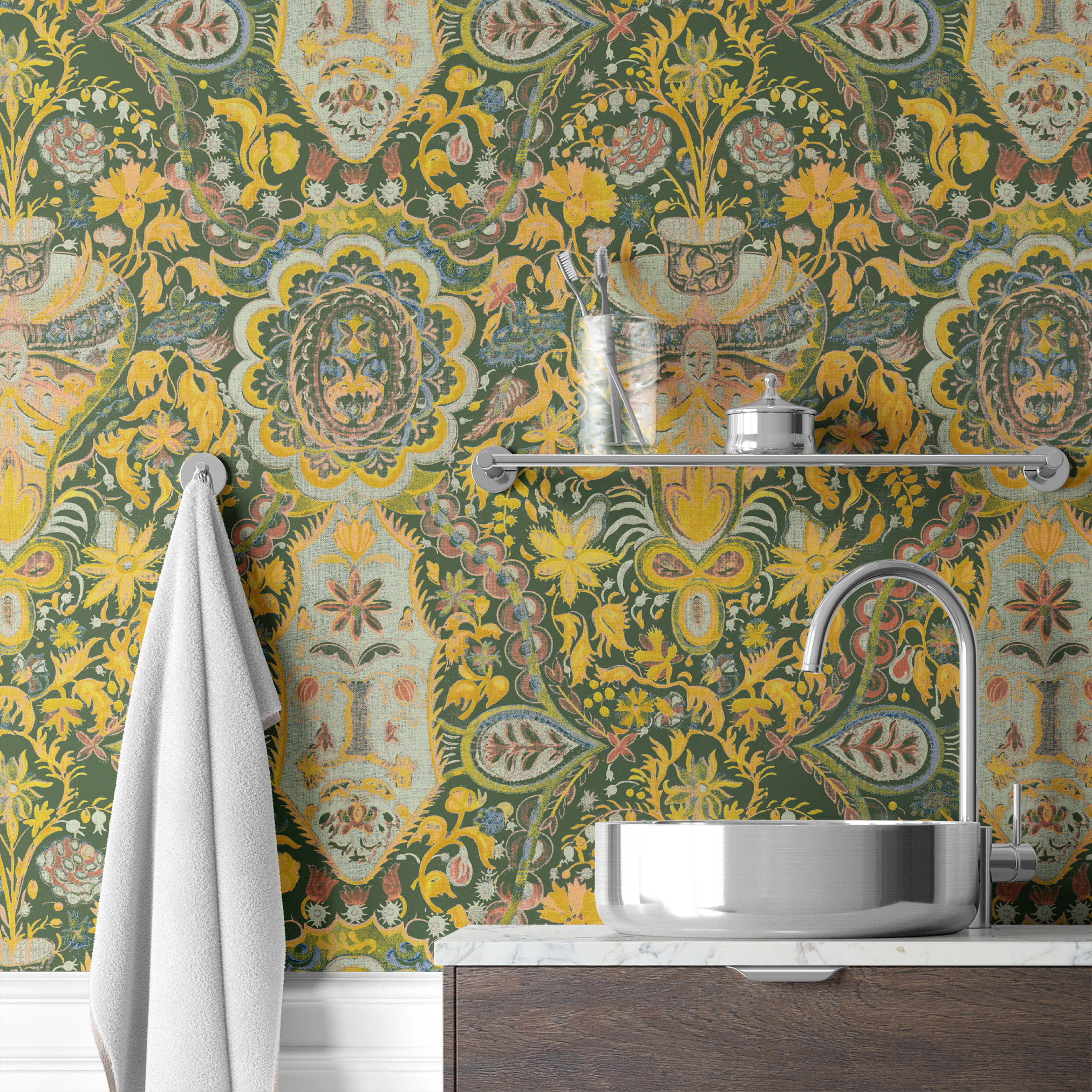 wallpaper bath mockup