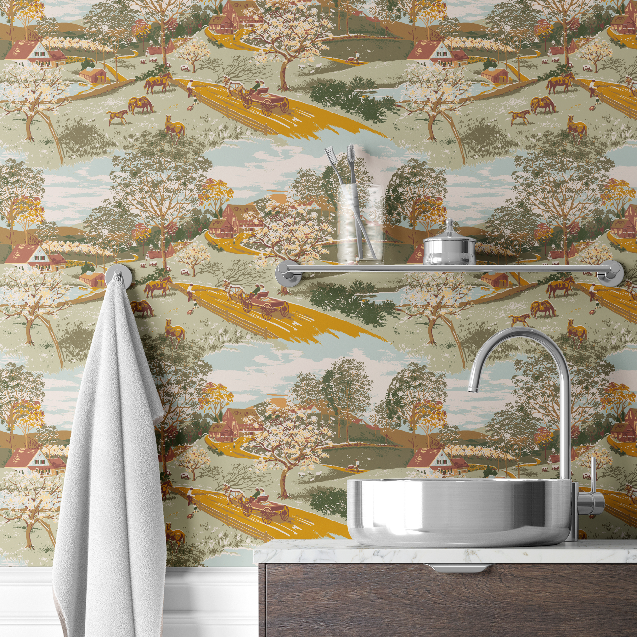 wallpaper bath mockup