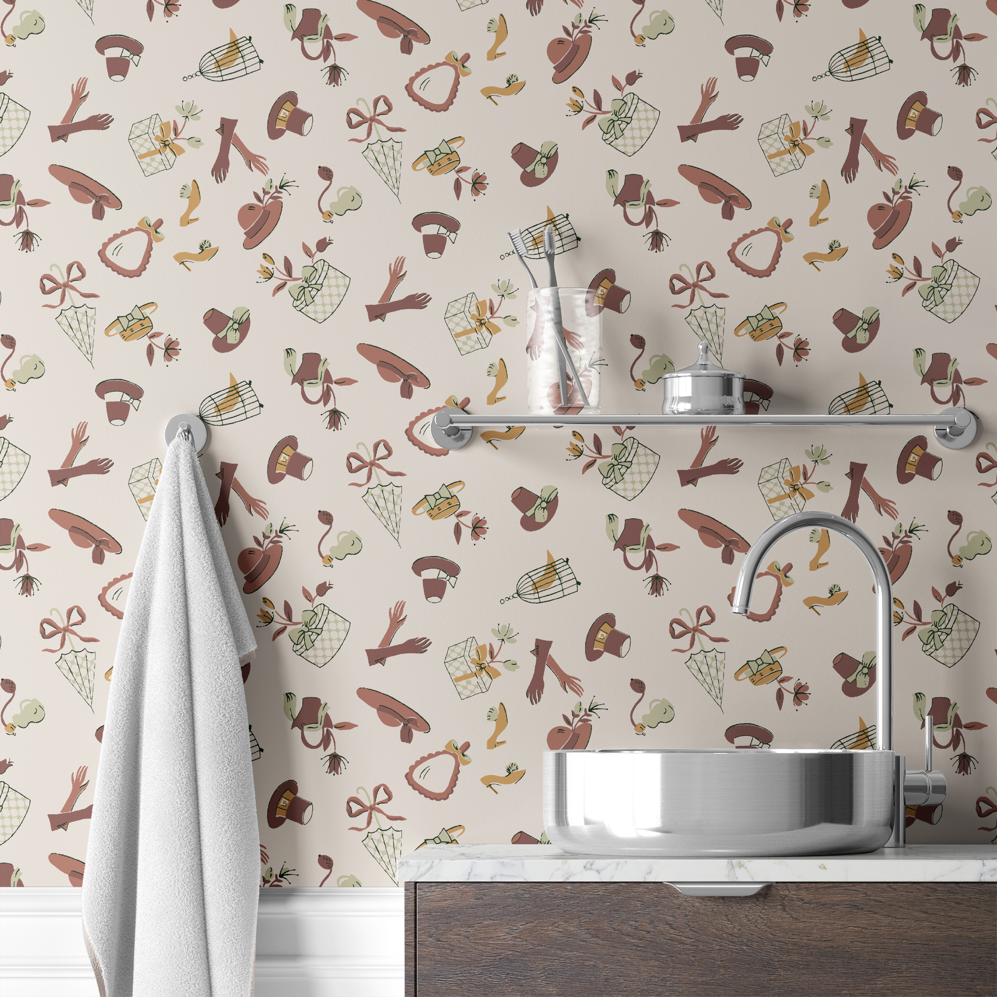 wallpaper bath mockup