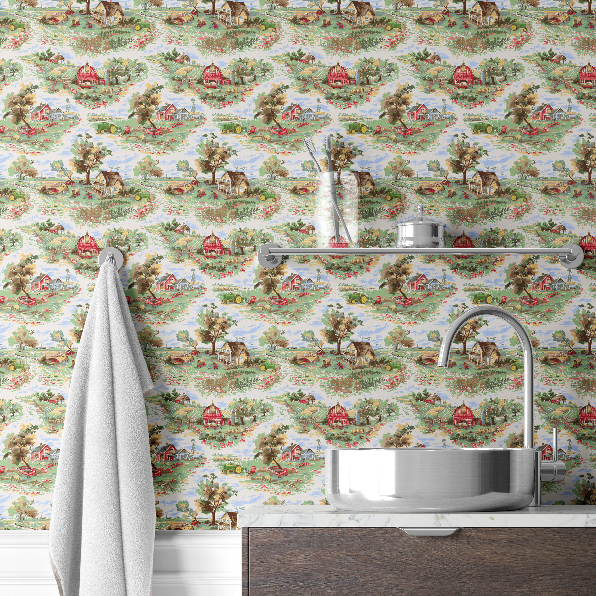 wallpaper bath mockup