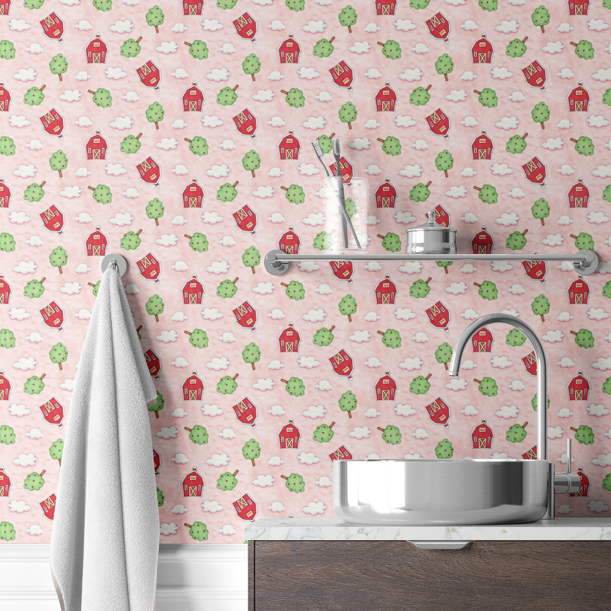 wallpaper bath mockup