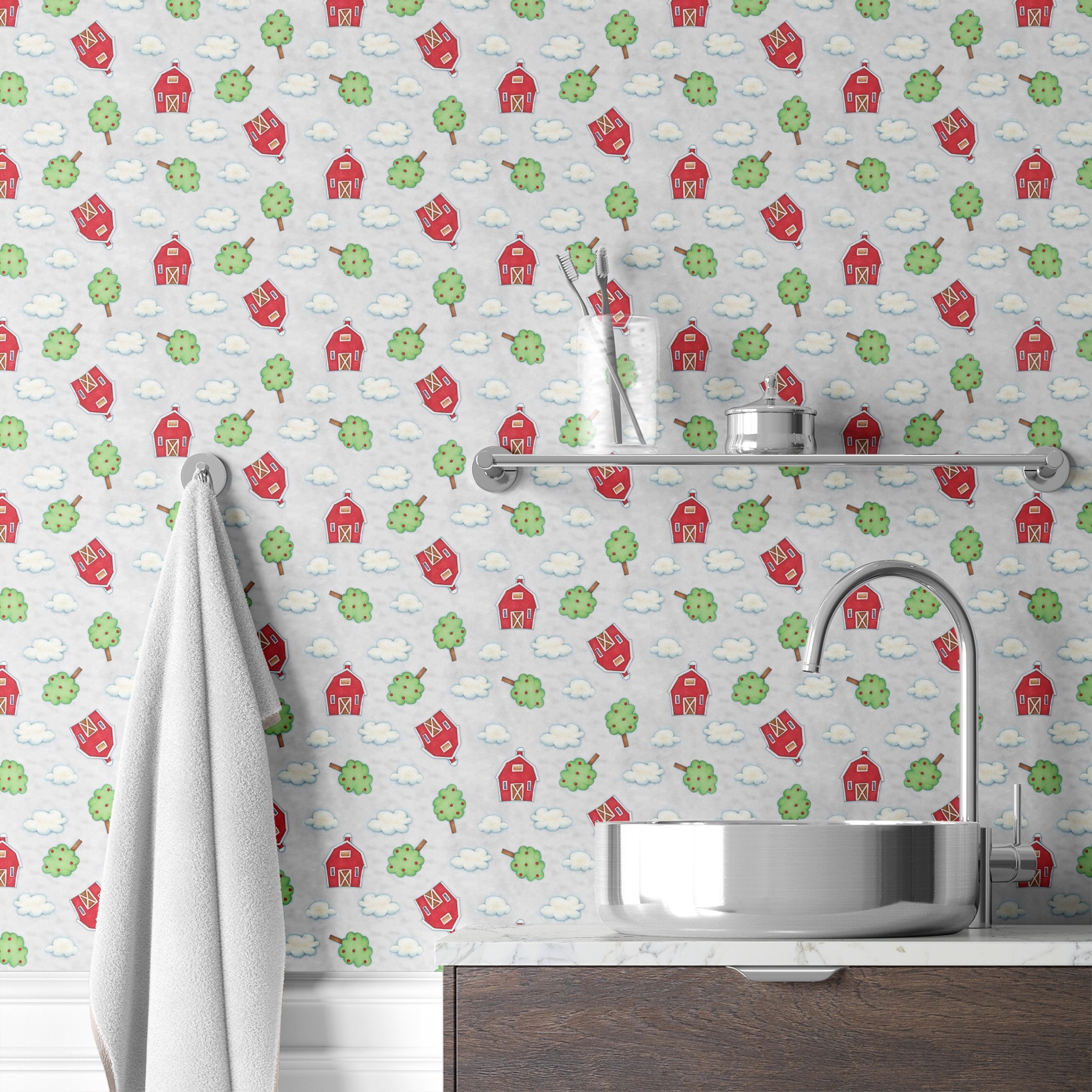 wallpaper bath mockup