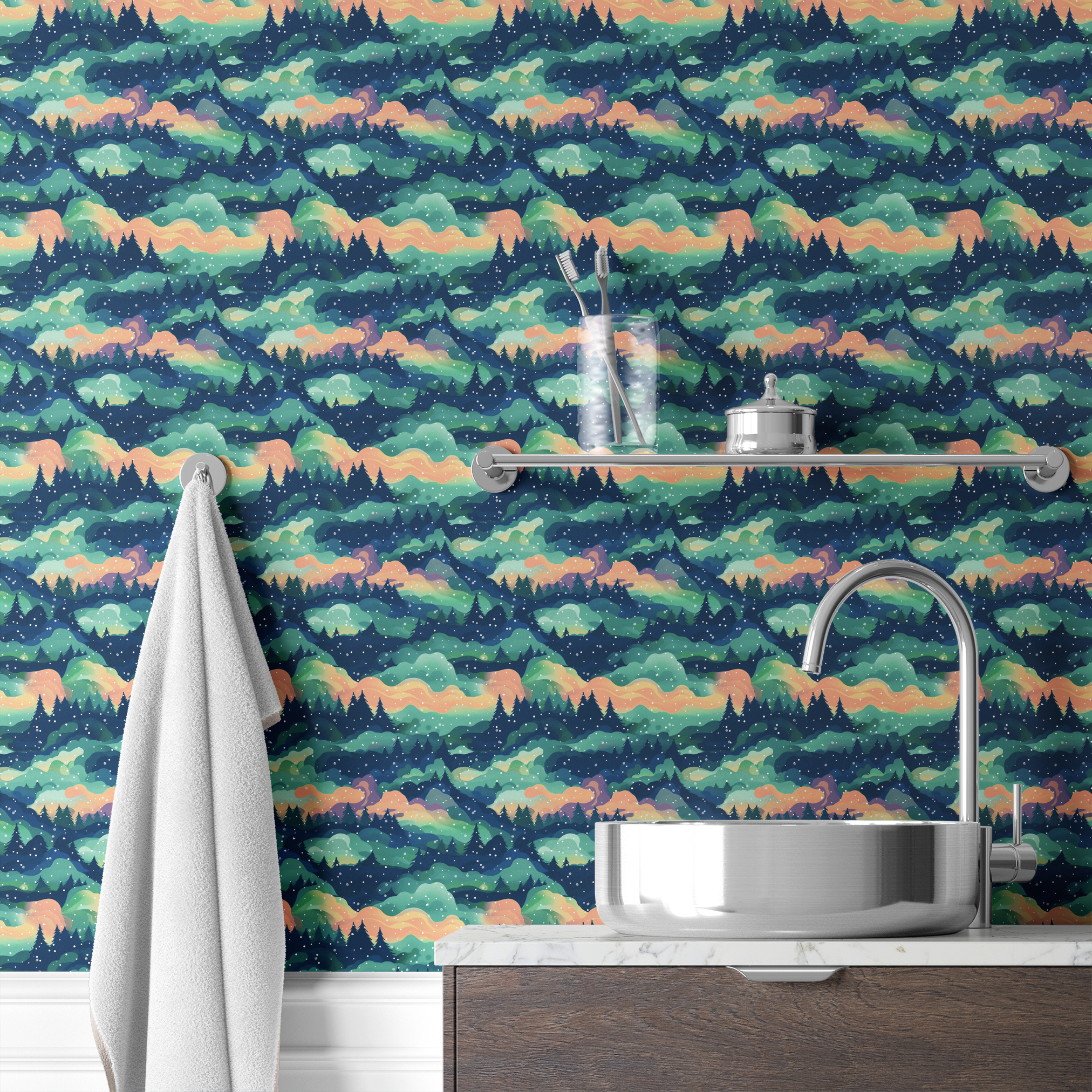 wallpaper bath mockup