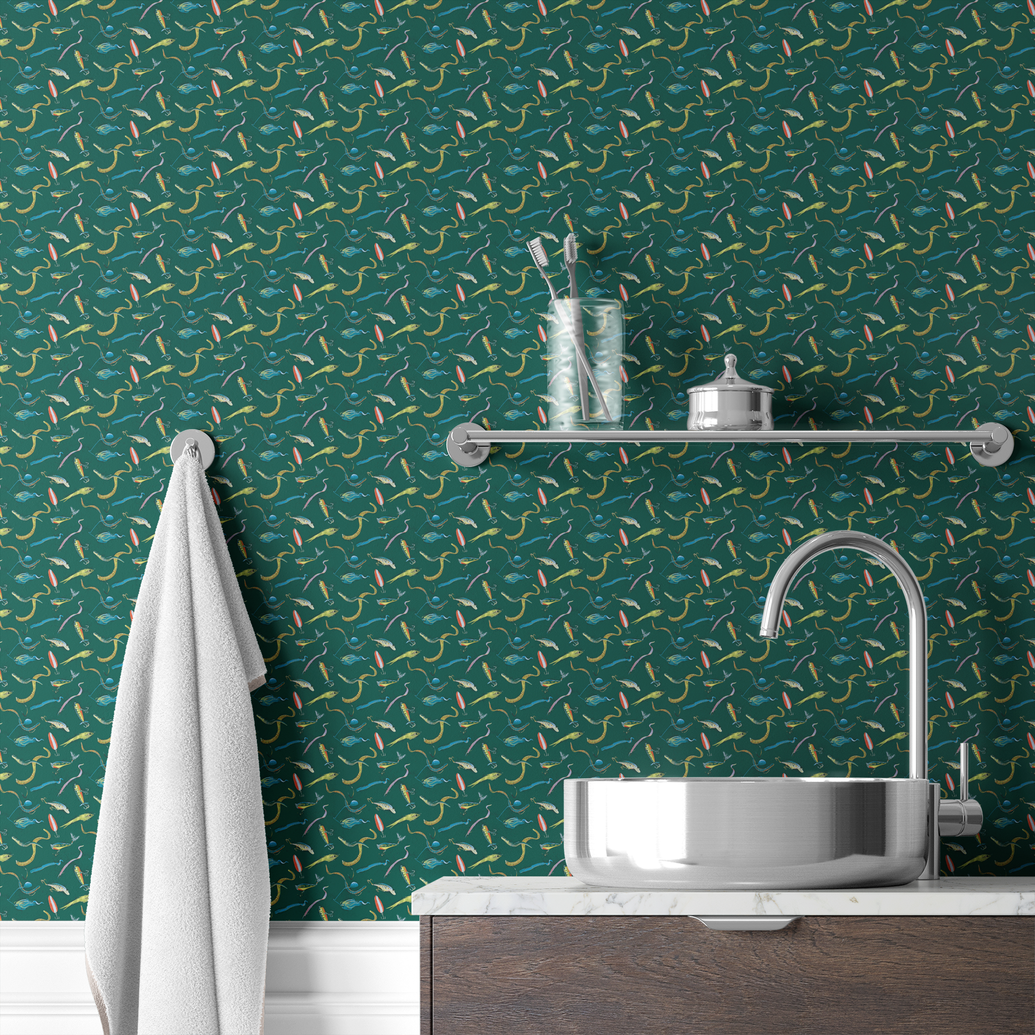 wallpaper bath mockup