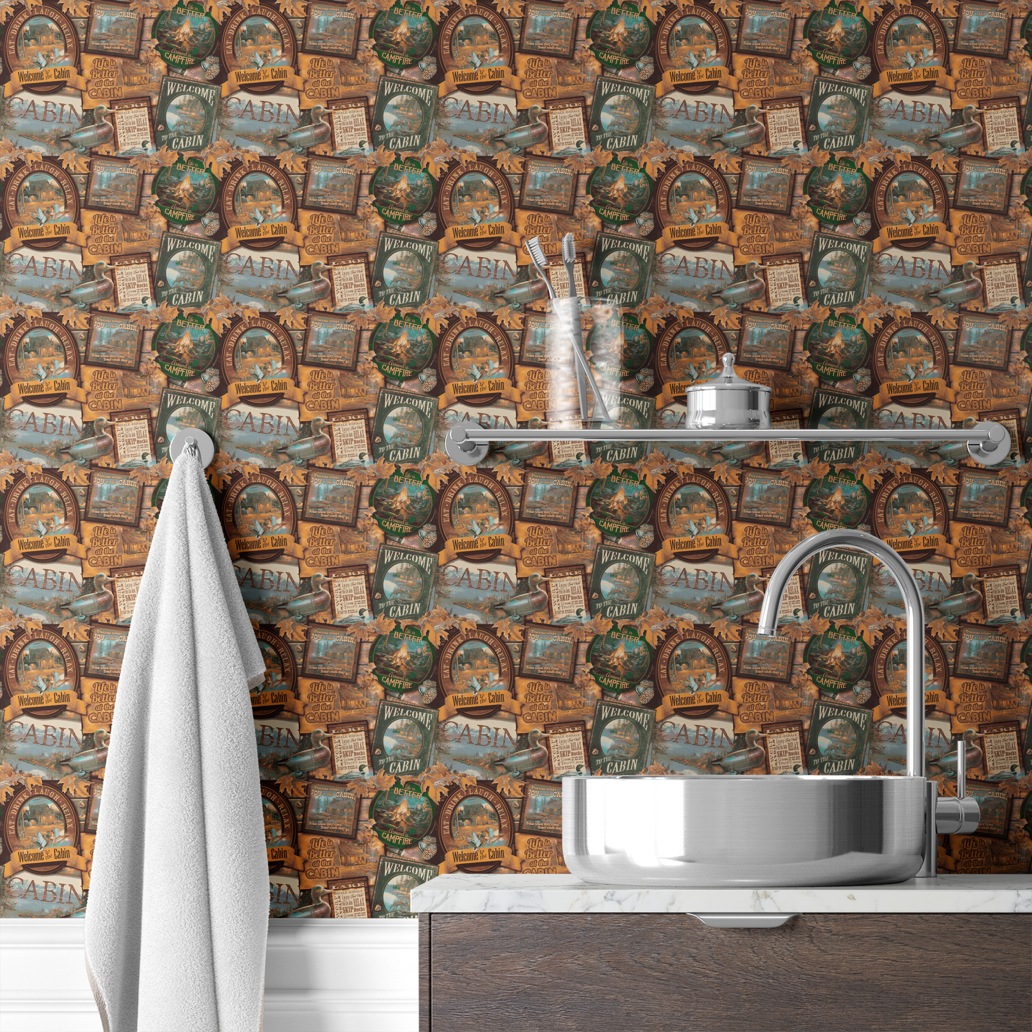 wallpaper bath mockup