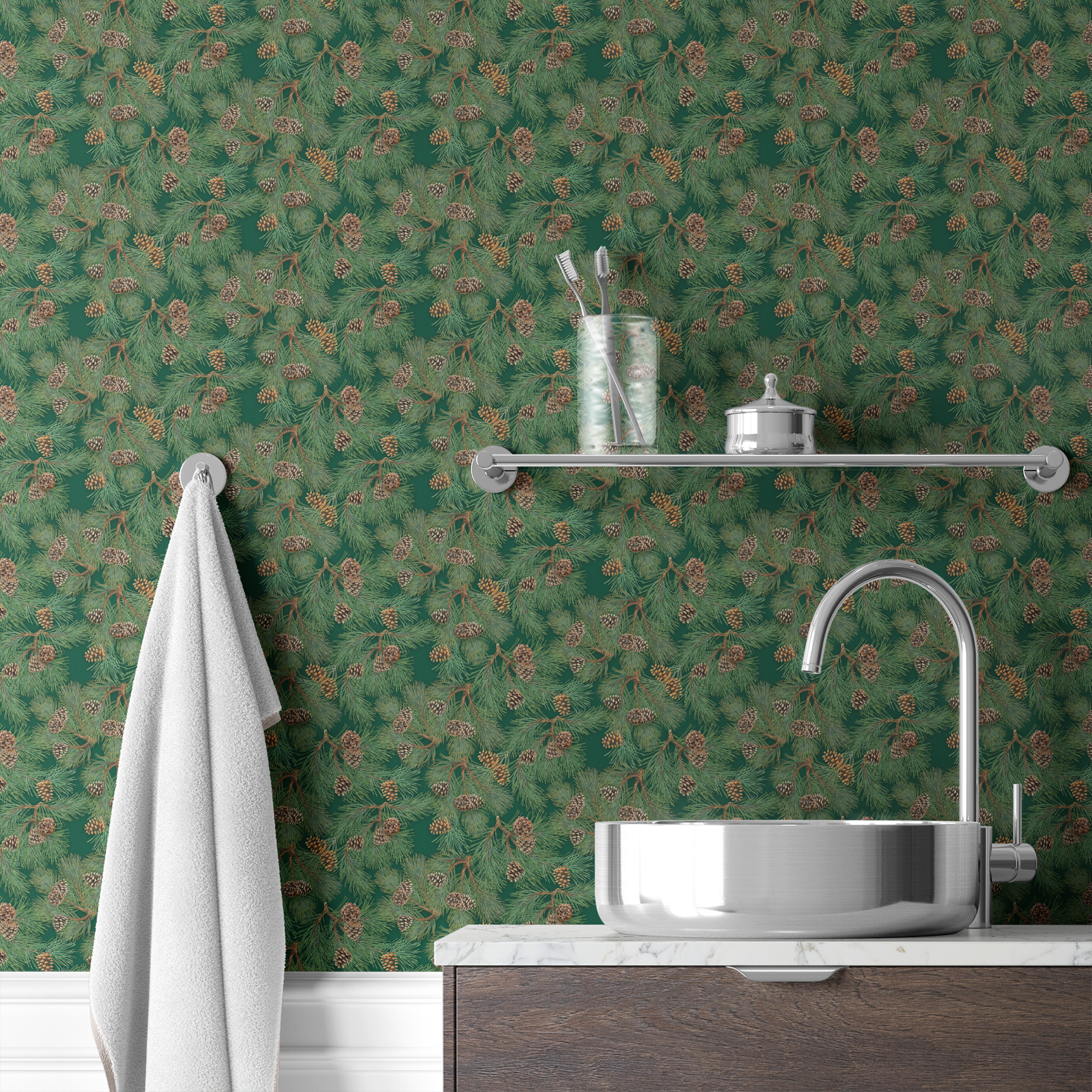 wallpaper bath mockup