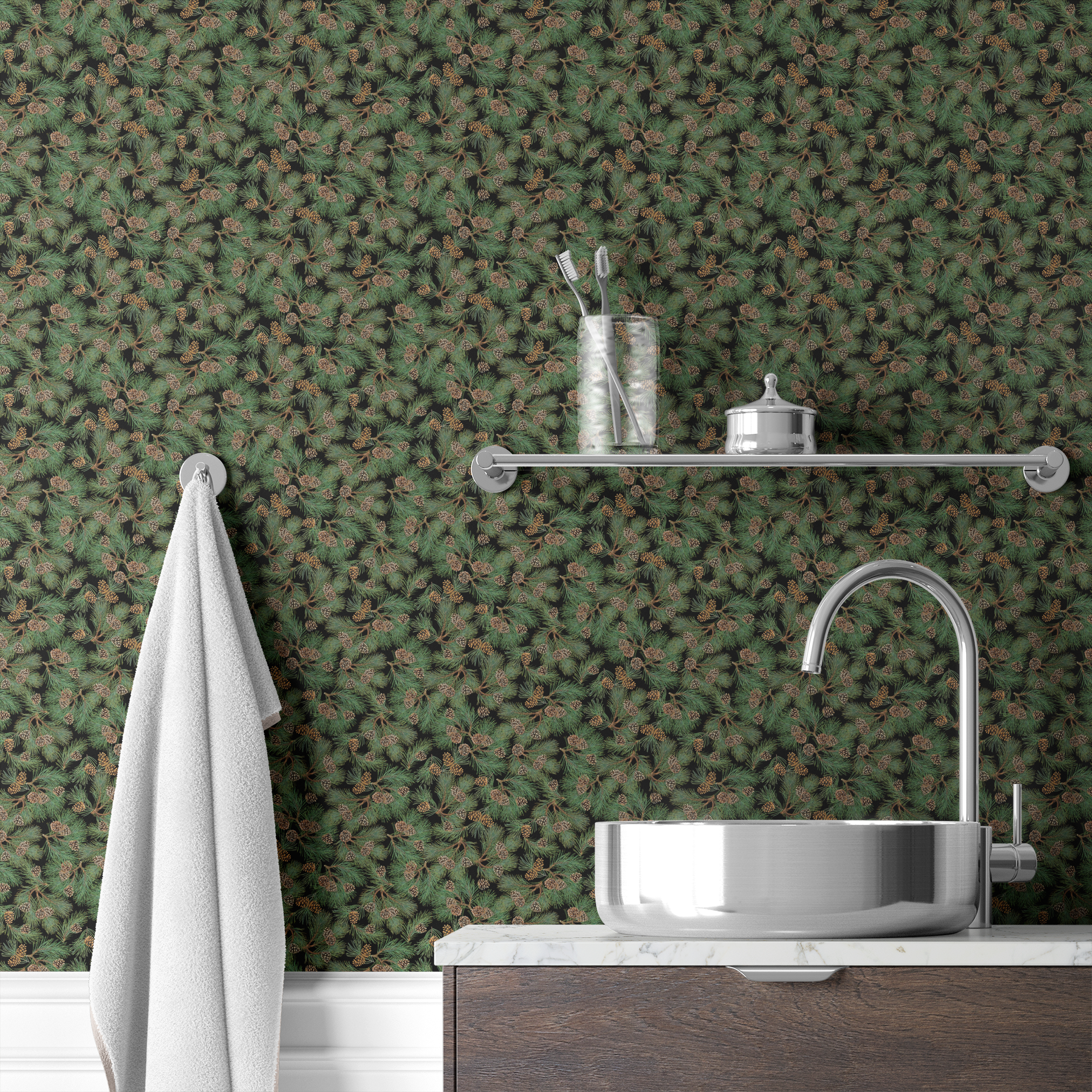 wallpaper bath mockup