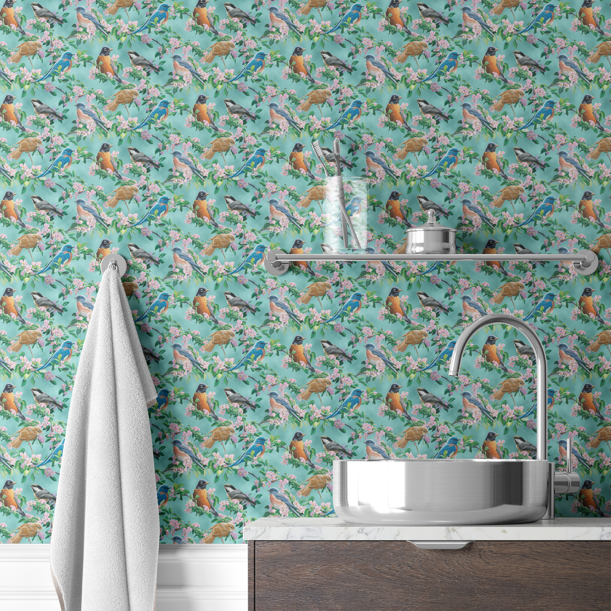 wallpaper bath mockup