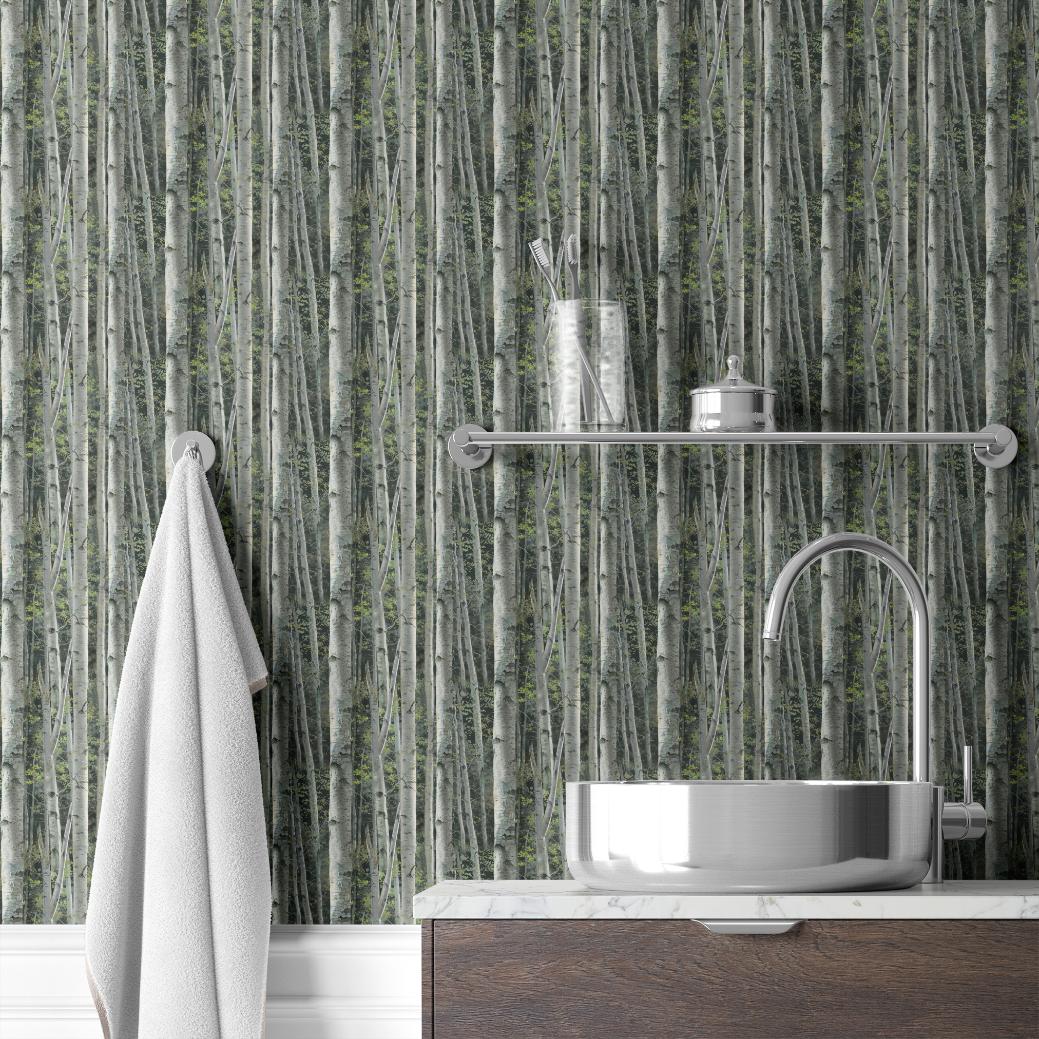 wallpaper bath mockup