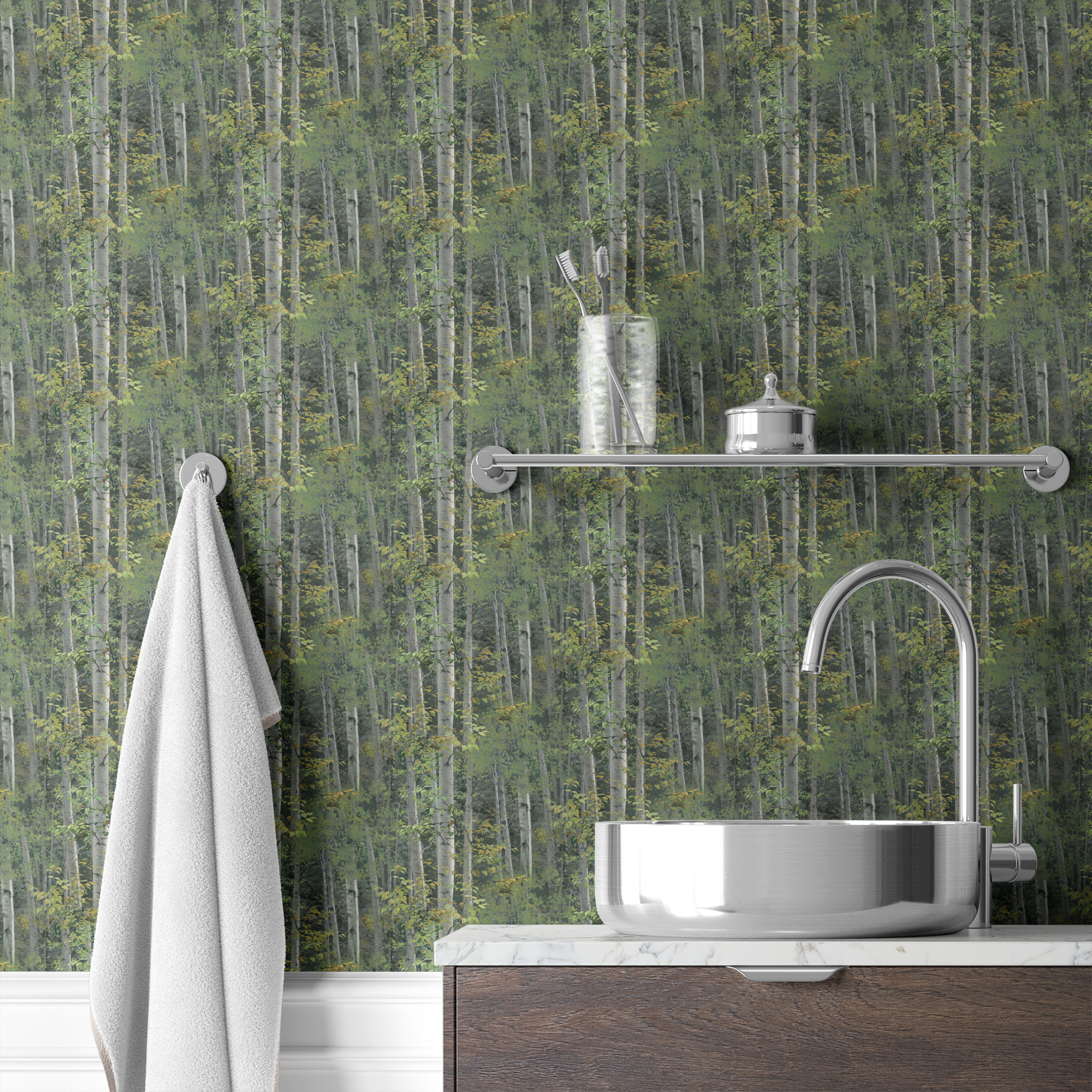 wallpaper bath mockup