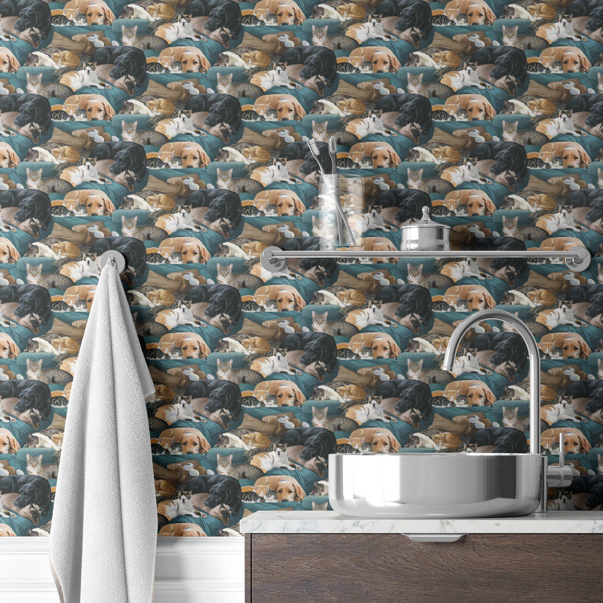 wallpaper bath mockup