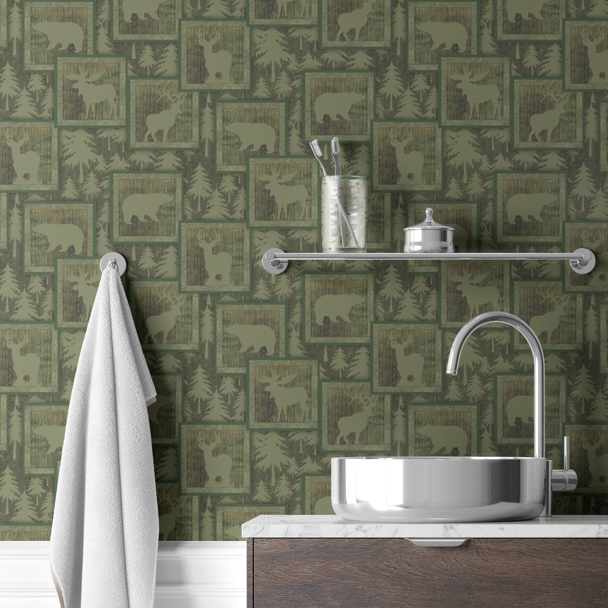 wallpaper bath mockup