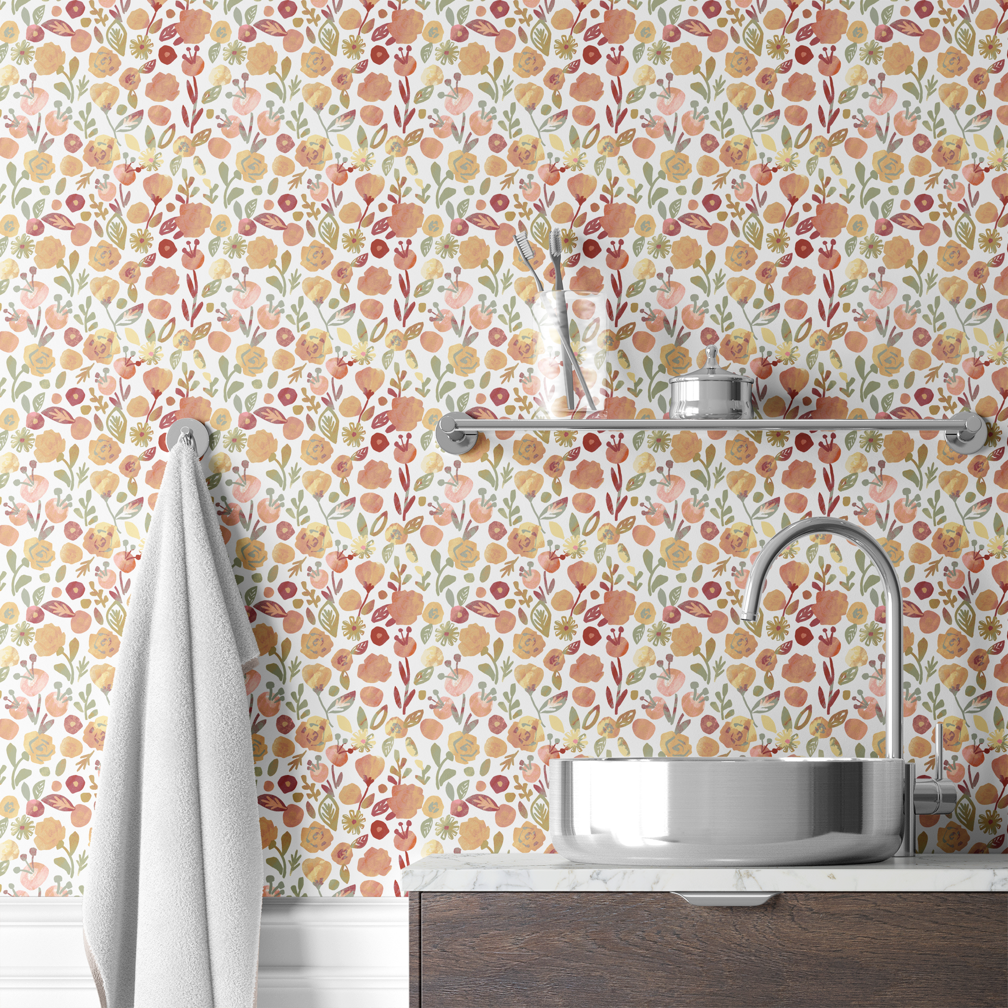 wallpaper bath mockup