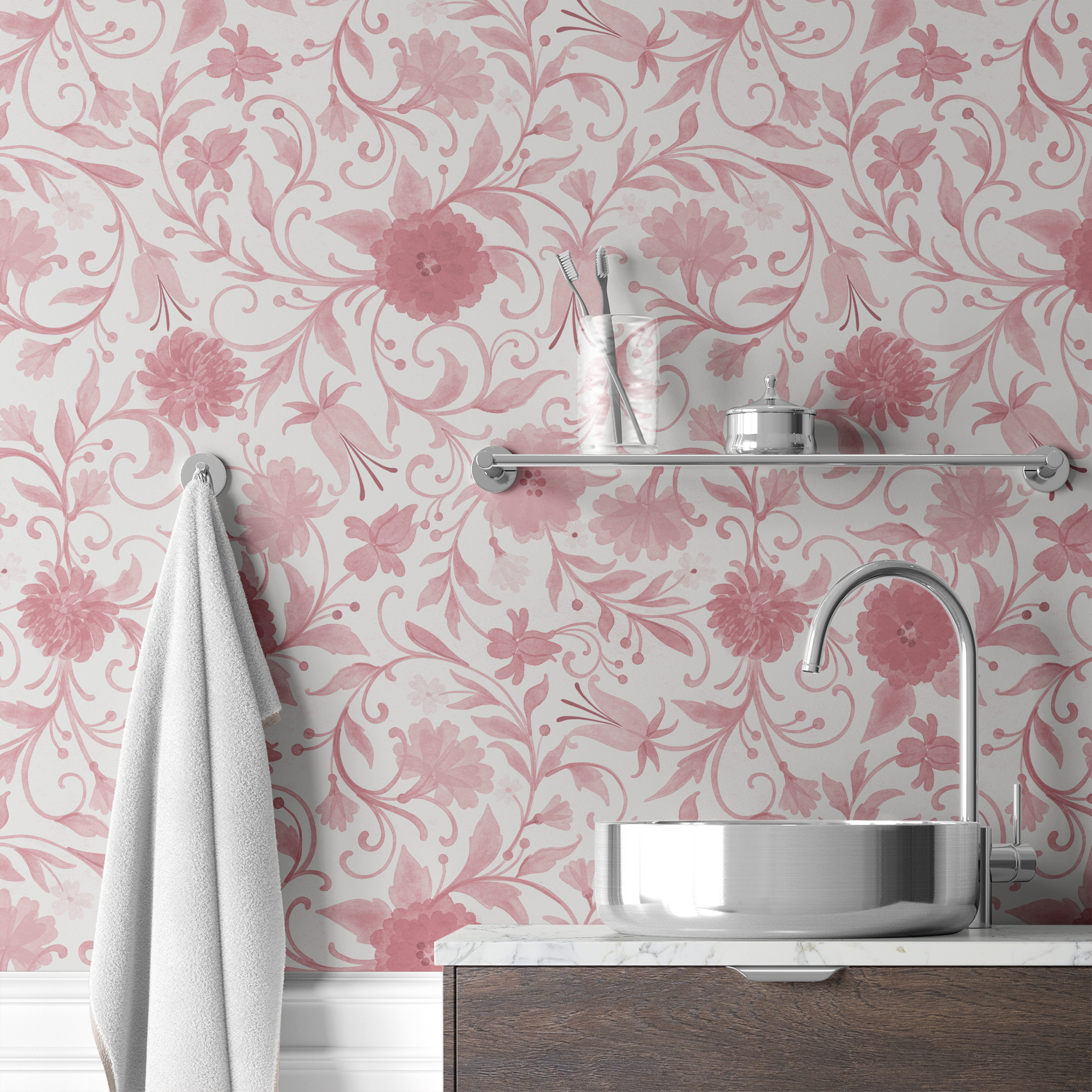 wallpaper bath mockup