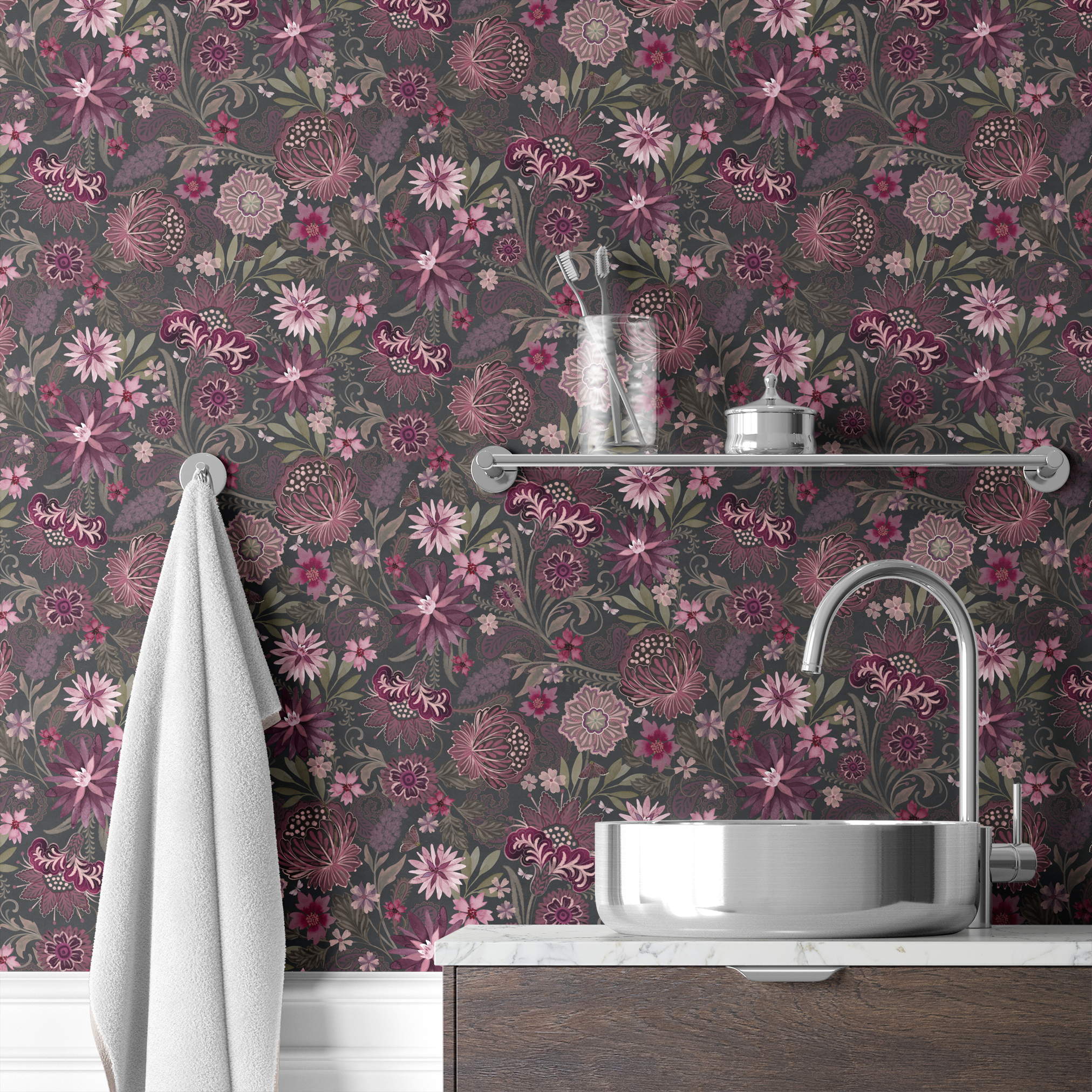 wallpaper bath mockup