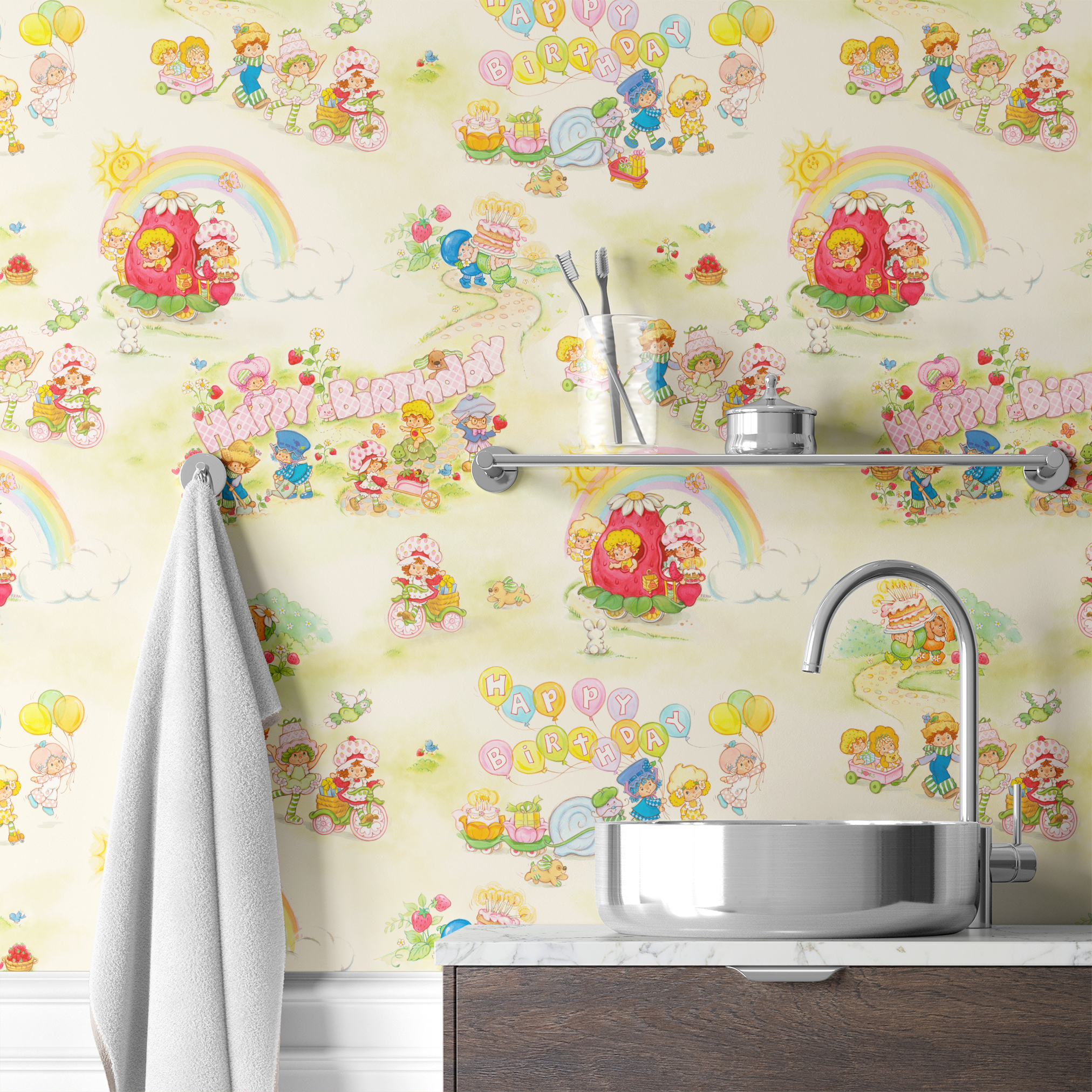 wallpaper bath mockup