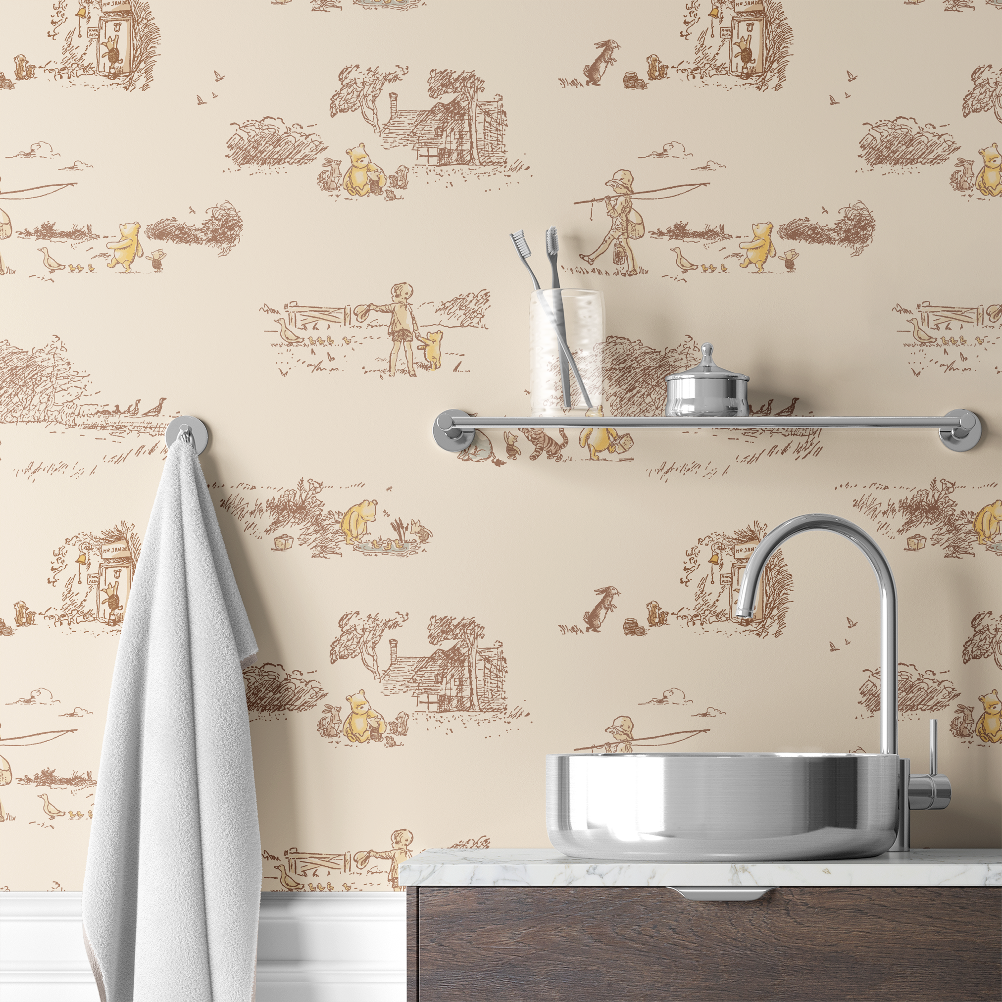 wallpaper bath mockup