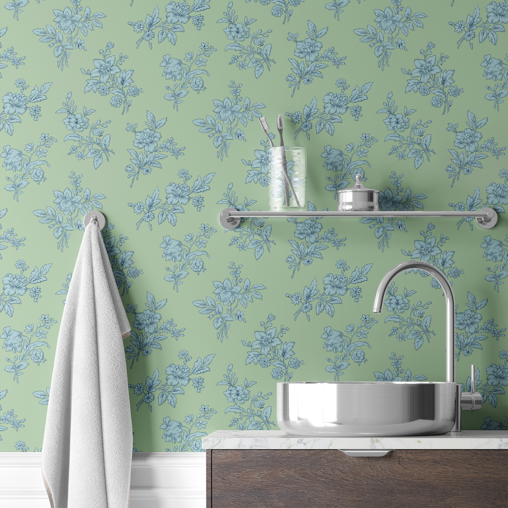 wallpaper bath mockup